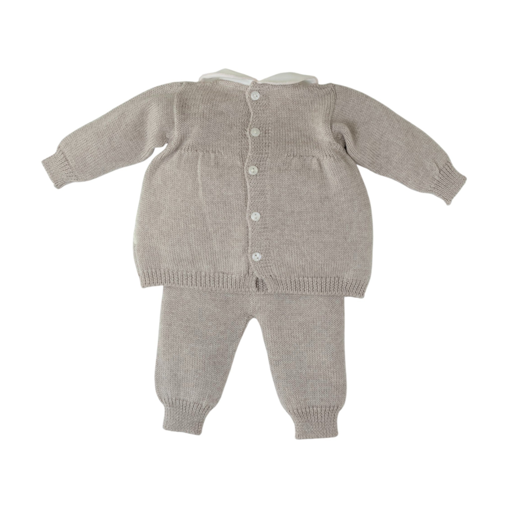 Baby Birth Set, Pure Wool, Rococo Flower Embroidery, CLAUDIA - Piccola Giuggiola CLAUDIA/CN-T