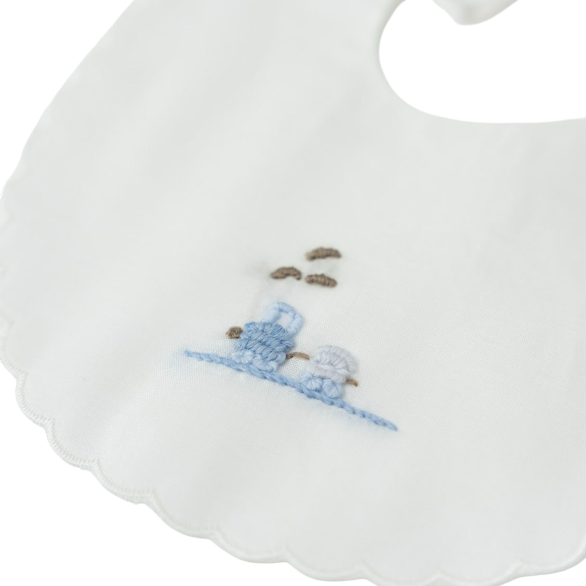 Baby Bib, Cotton, Train Embroidery, BENNY - Piccola Giuggiola BENNY/BAV