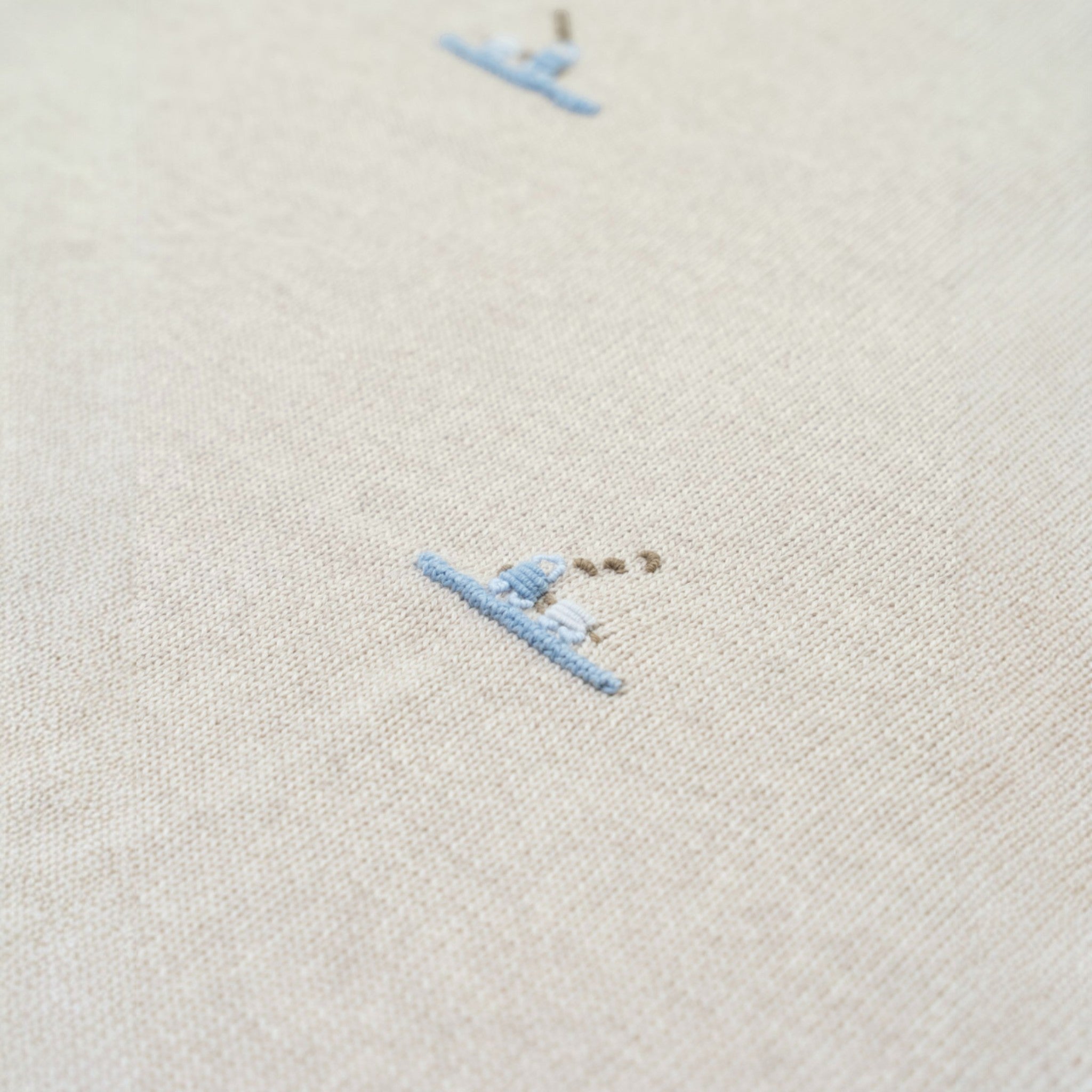 Baby Blanket, Wool, Embroidered Train Design, BENNY - Piccola Giuggiola BENNY-CO