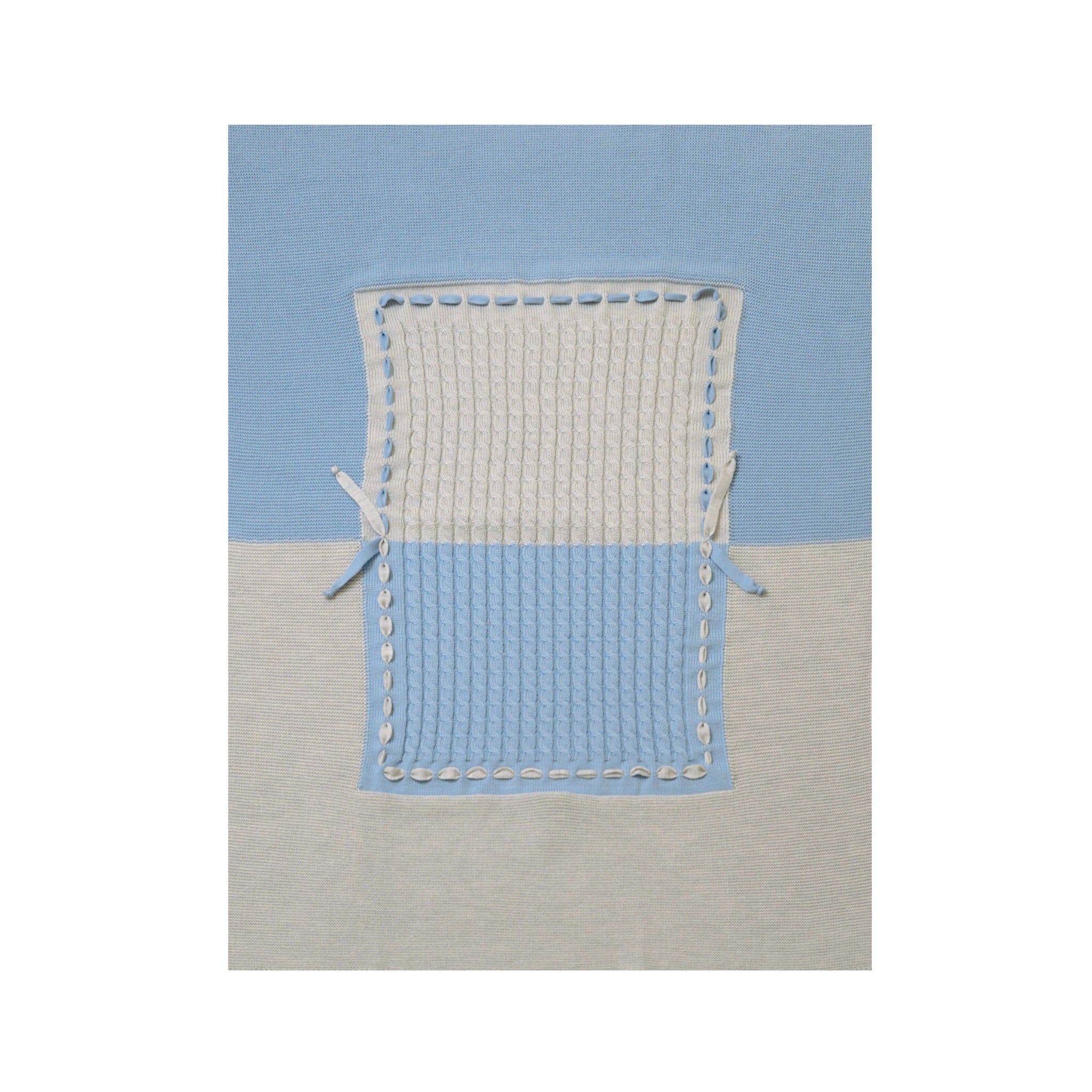 100% Virgin Wool Baby Blanket, Sky Dust Light Grey Melange IN6880/C