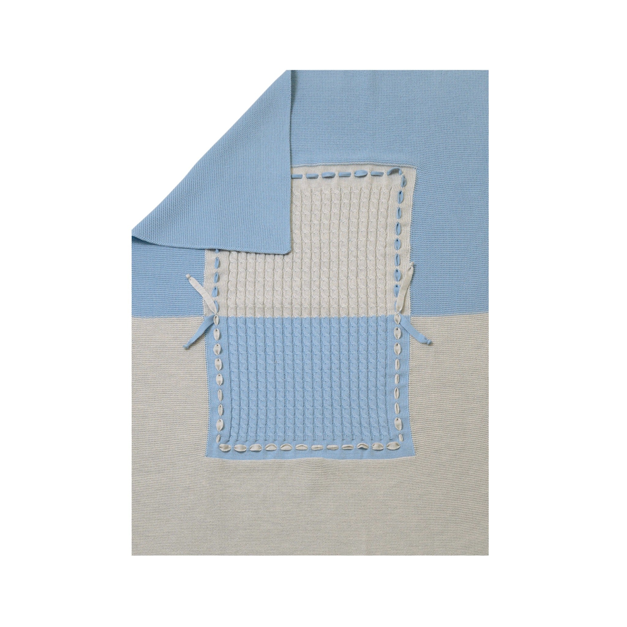 100% Virgin Wool Baby Blanket, Sky Dust Light Grey Melange IN6880/C