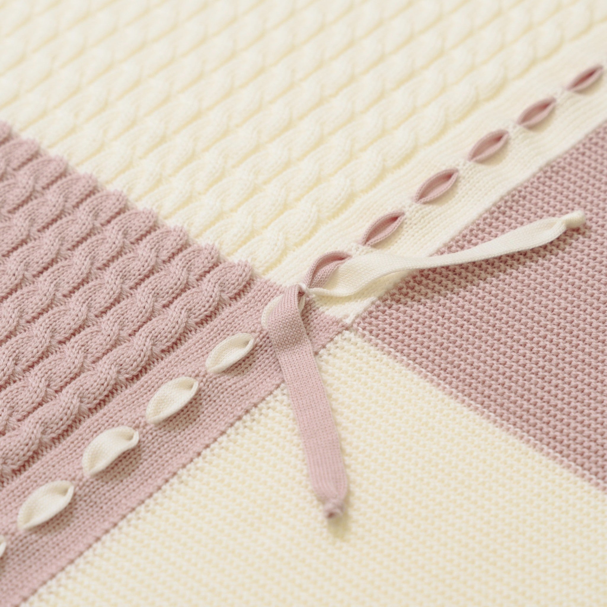 Newborn Baby Blanket, 100% Virgin Wool, Marsala Pink Vanilla IN6880/R