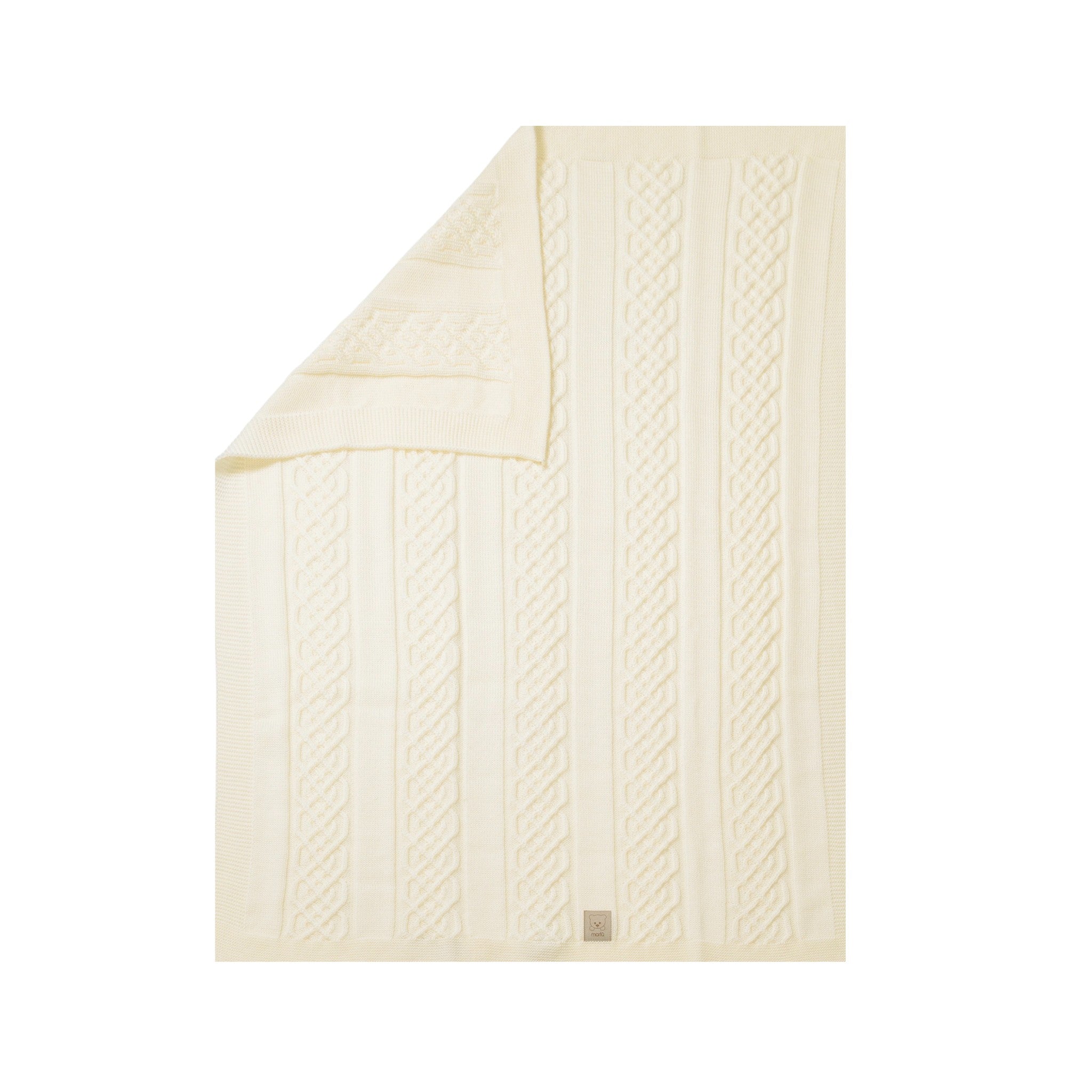 Baby Blanket, 100% Virgin Wool, Vanilla Color, Interlock Knit, IN5880/V