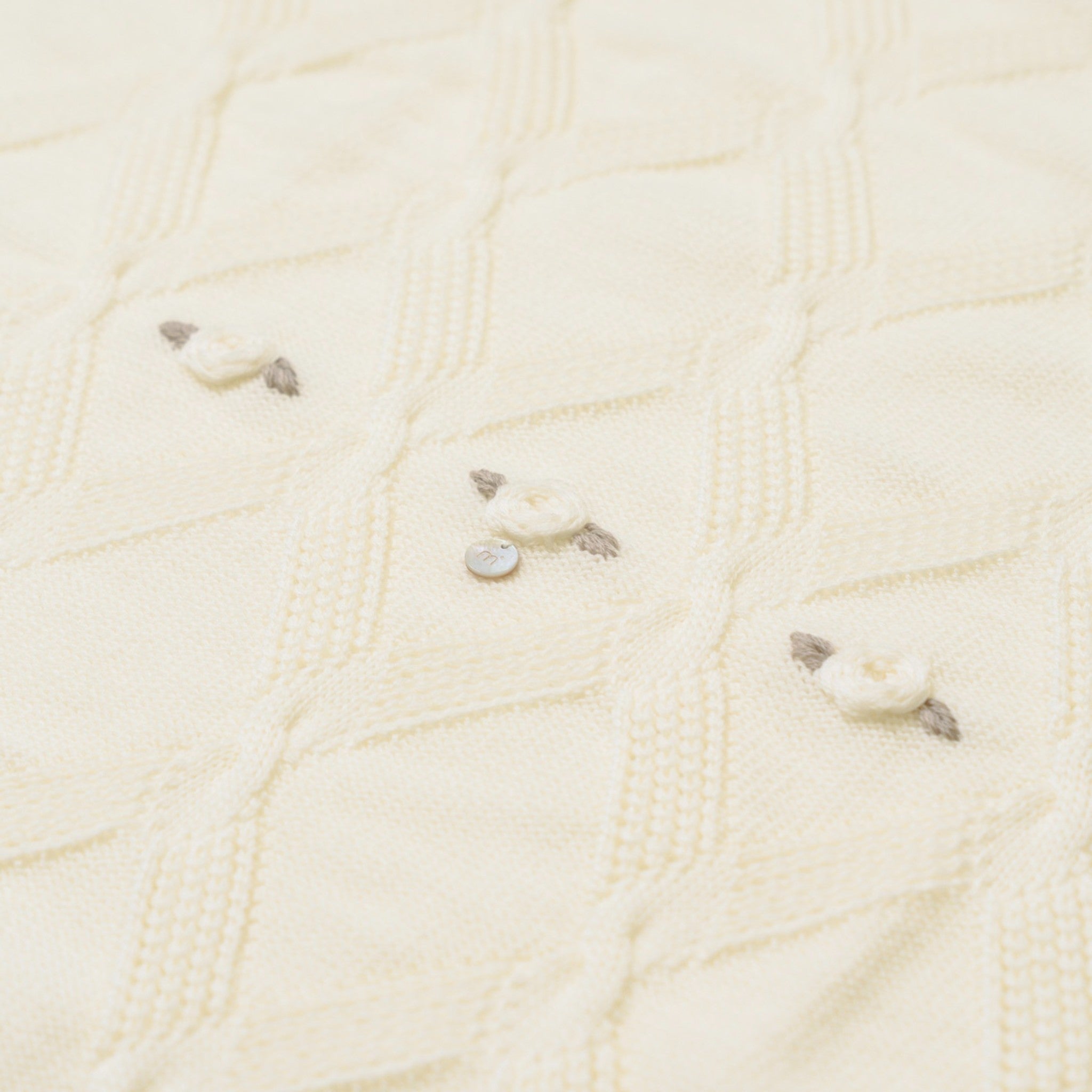 100% Virgin Wool Baby Blanket, Vanilla Tortora IN2480/V