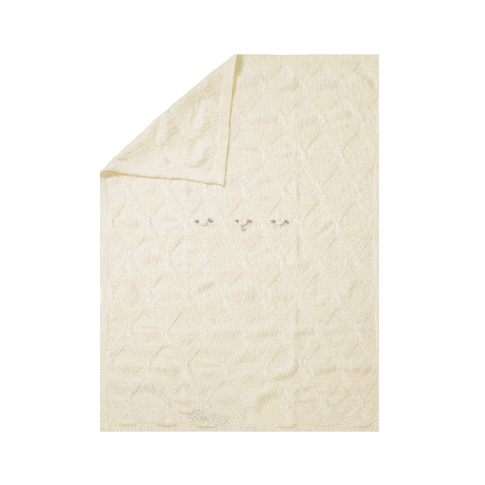 100% Virgin Wool Baby Blanket, Vanilla Tortora IN2480/V