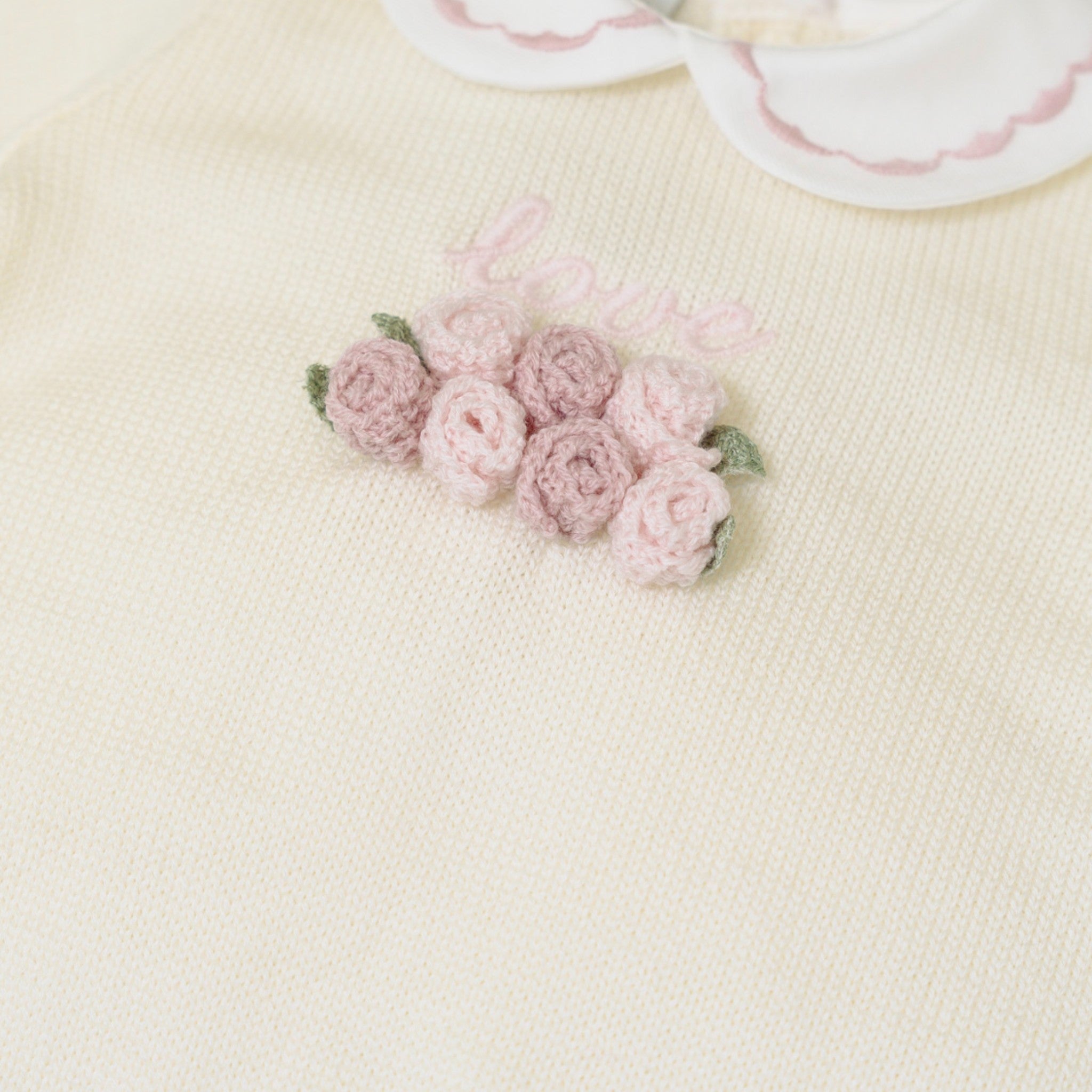 Baby Girl's Newborn Outfit, 100% Virgin Wool, Vanilla Pink IN1919/V