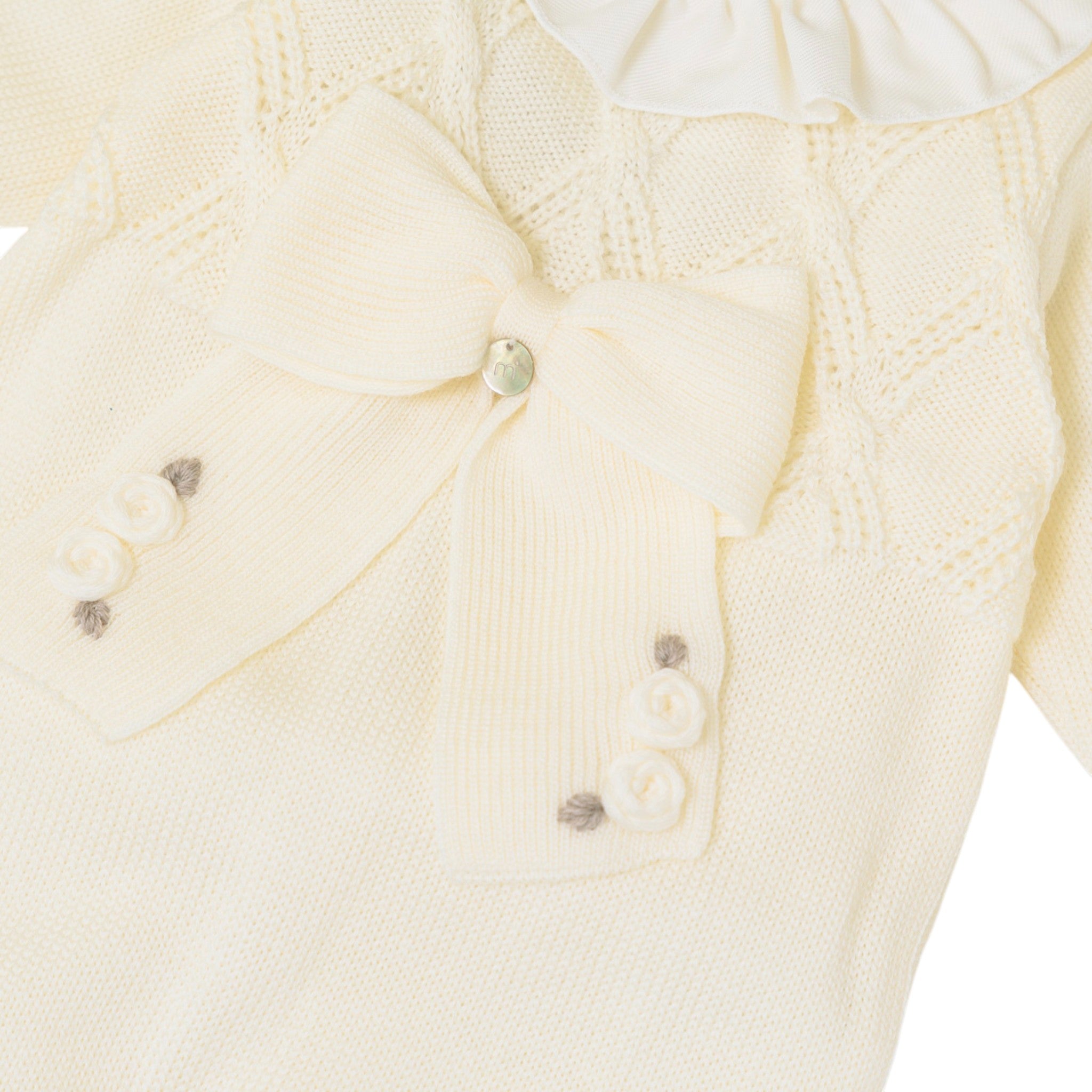 Baby Romper, 100% Virgin Wool, Vanilla Tortora Color, IN2410/V