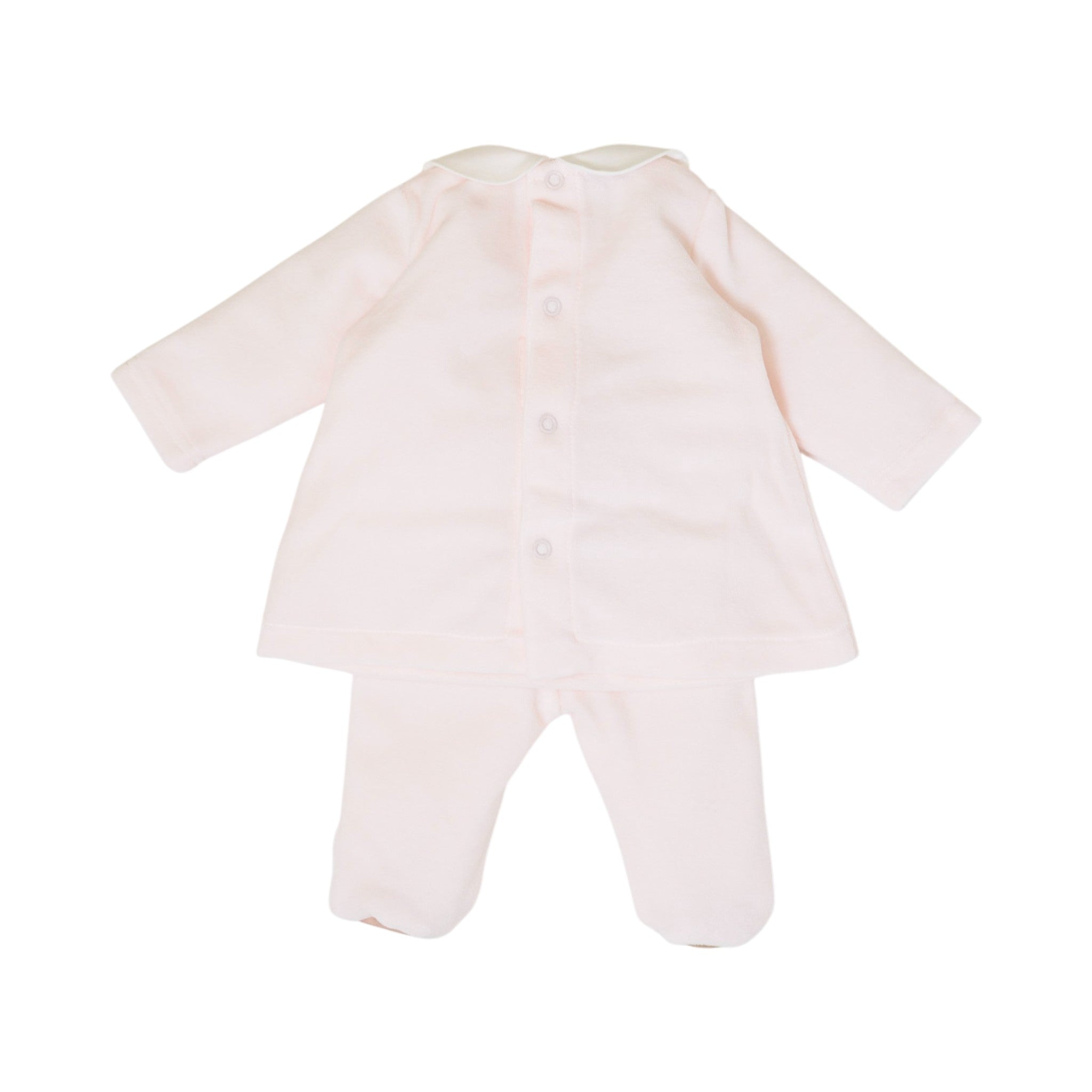 Newborn Baby Girl's Set in Virgin Wool, Pink Tobacco - MARLÙ IN7017/R