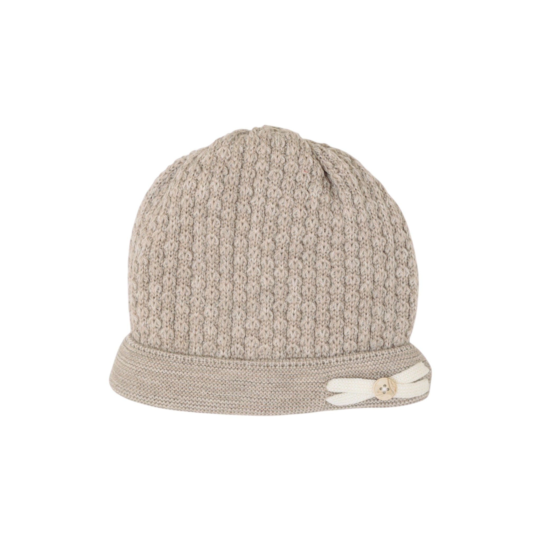 100% Virgin Wool Baby Hat, Tortora IN6371BT