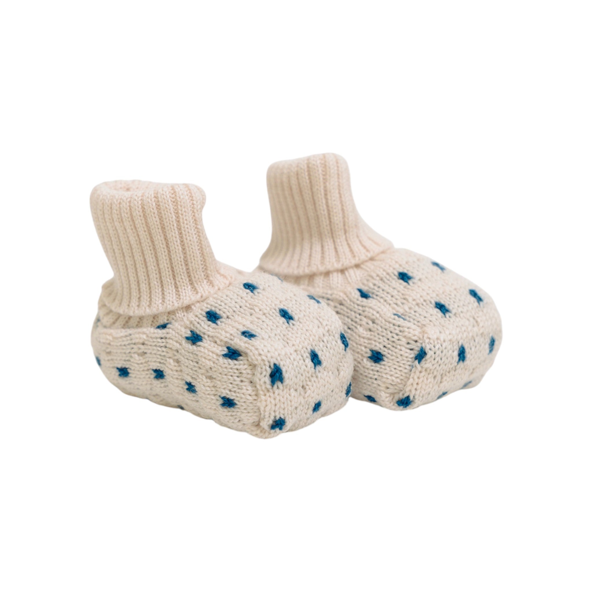 Babbucce Neonato Lana Vergine 100% Natural Zaffiro IN50S