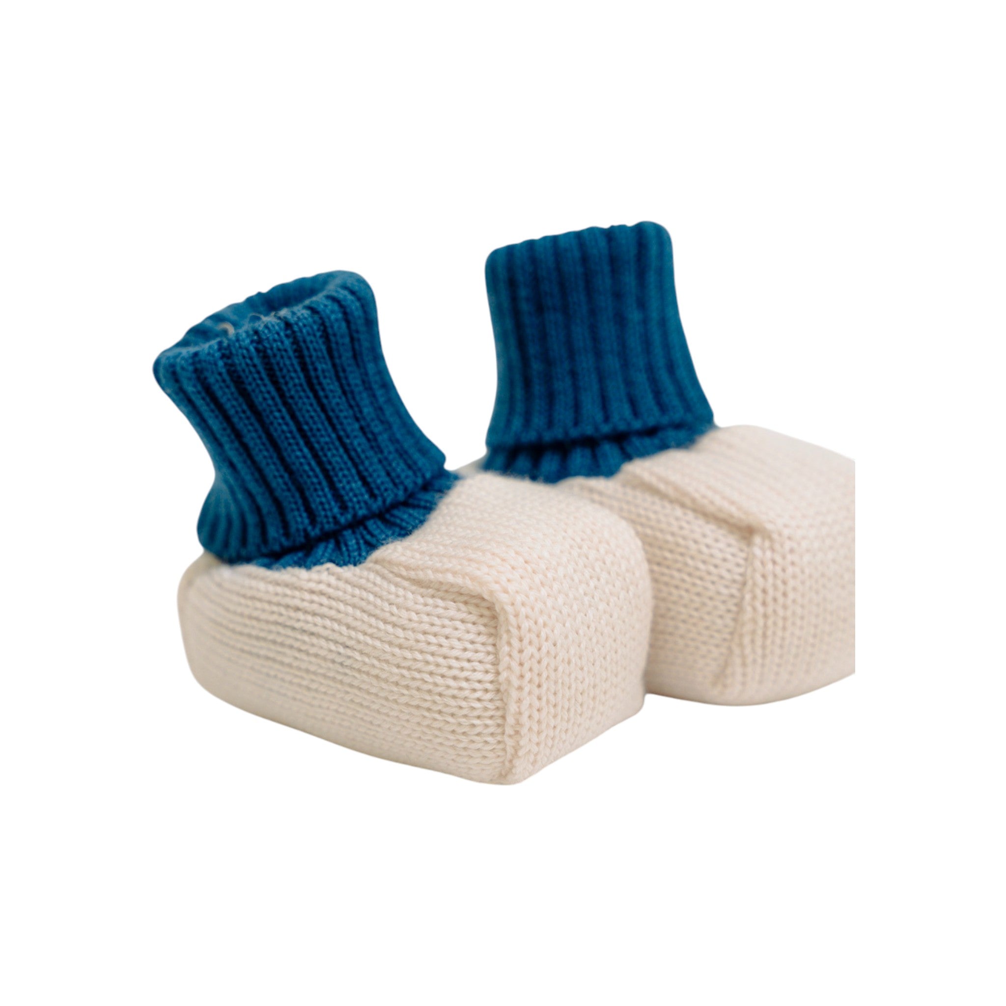 Babbucce Neonato Lana Vergine 100% Natural Zaffiro IN71S/Z