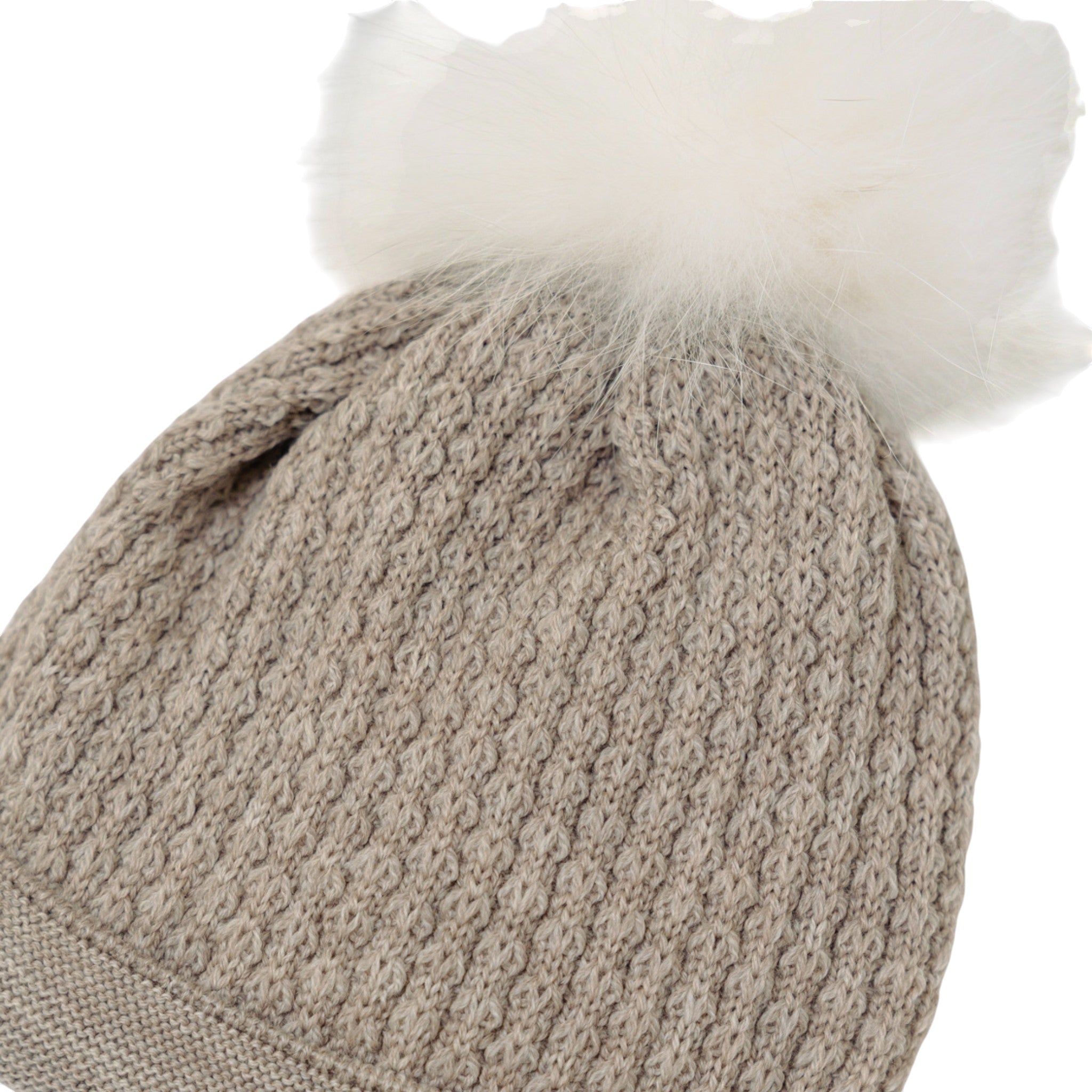 100% Virgin Wool Baby Hat, Tortora Color, IN6371