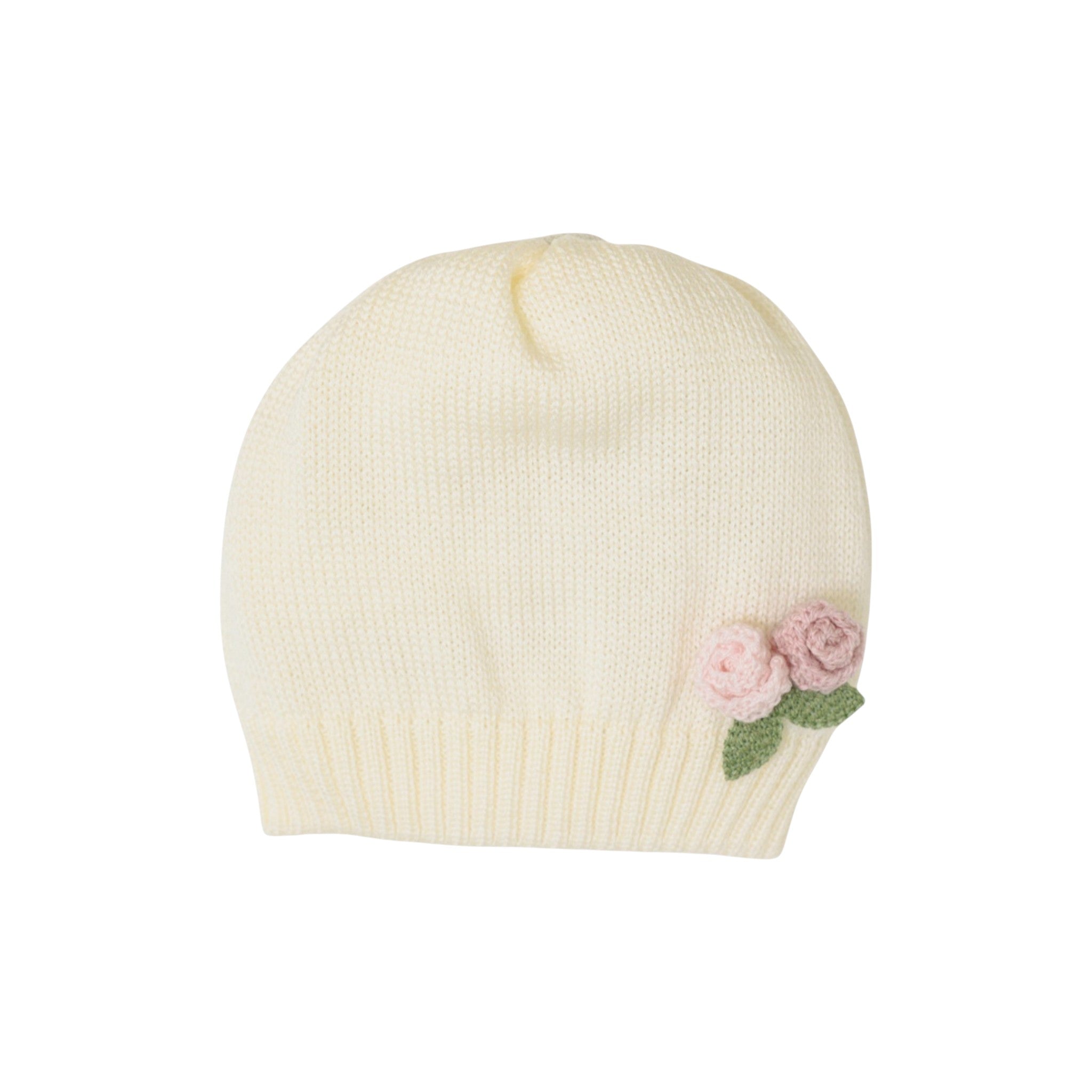 100% Virgin Wool Baby Hat, Vanilla Pink Marsala IN1971BT/V