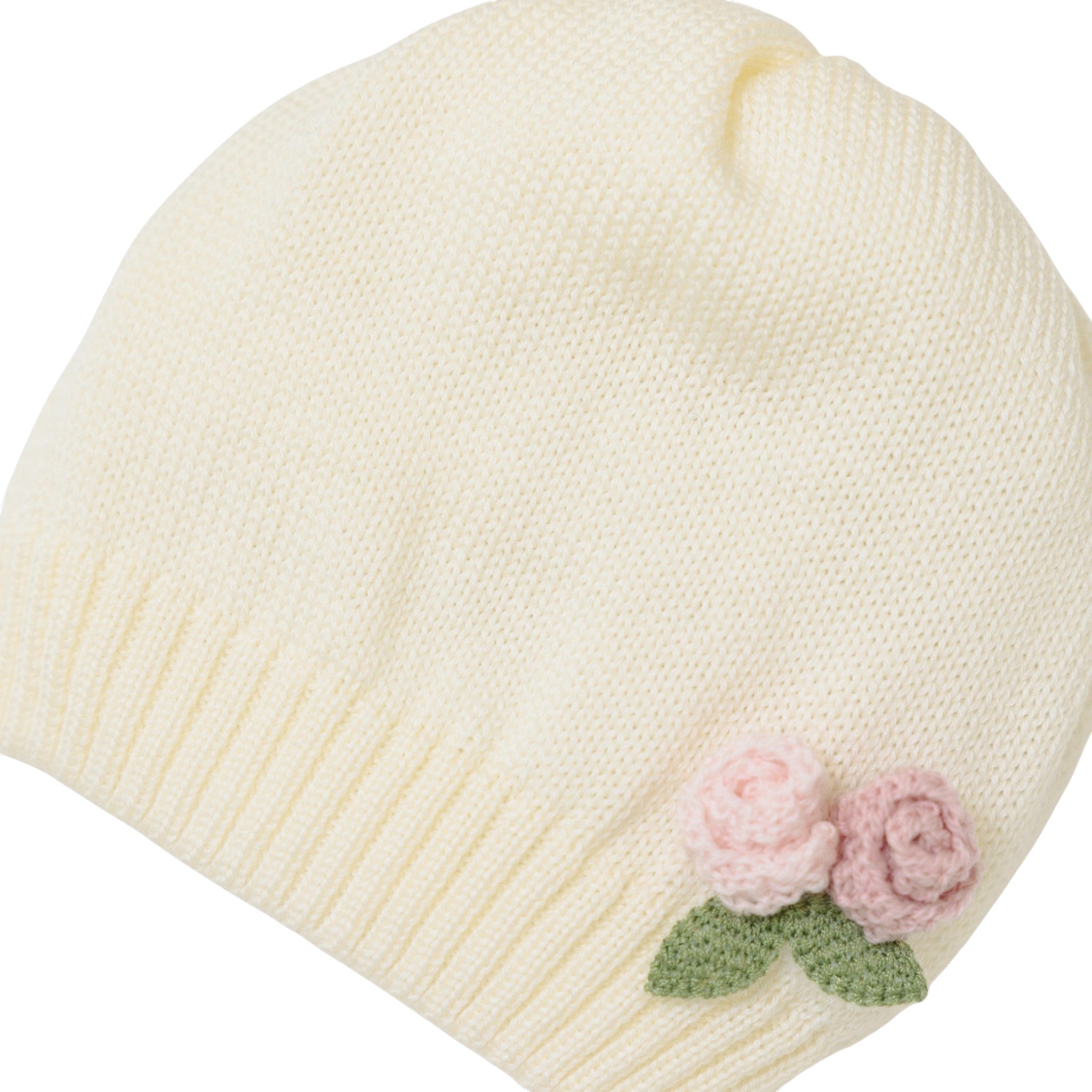 100% Virgin Wool Baby Hat, Vanilla Pink Marsala IN1971BT/V