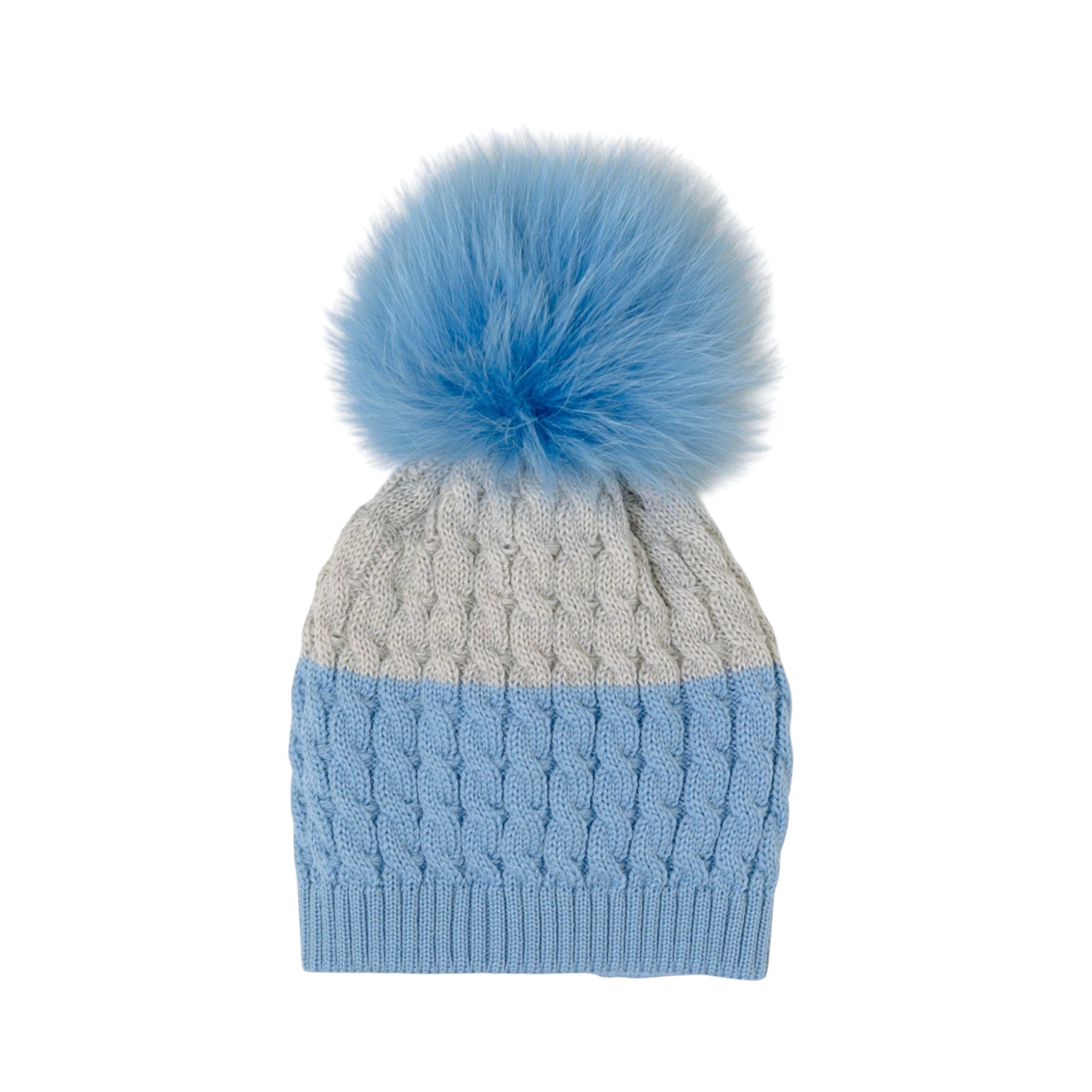 100% Virgin Wool Newborn Hat, Sky Blue IN6871/C