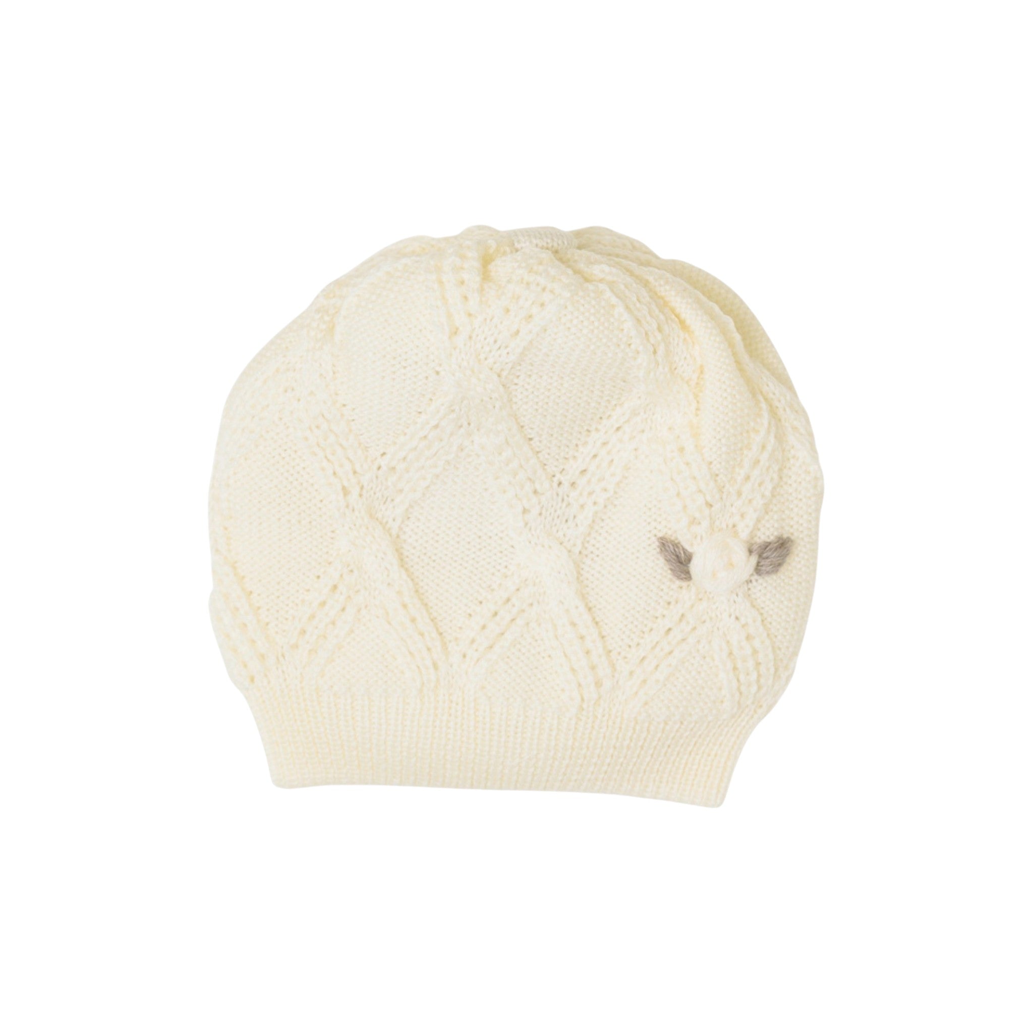 100% Virgin Wool Baby Hat, Vanilla Tortora IN2471BT/V