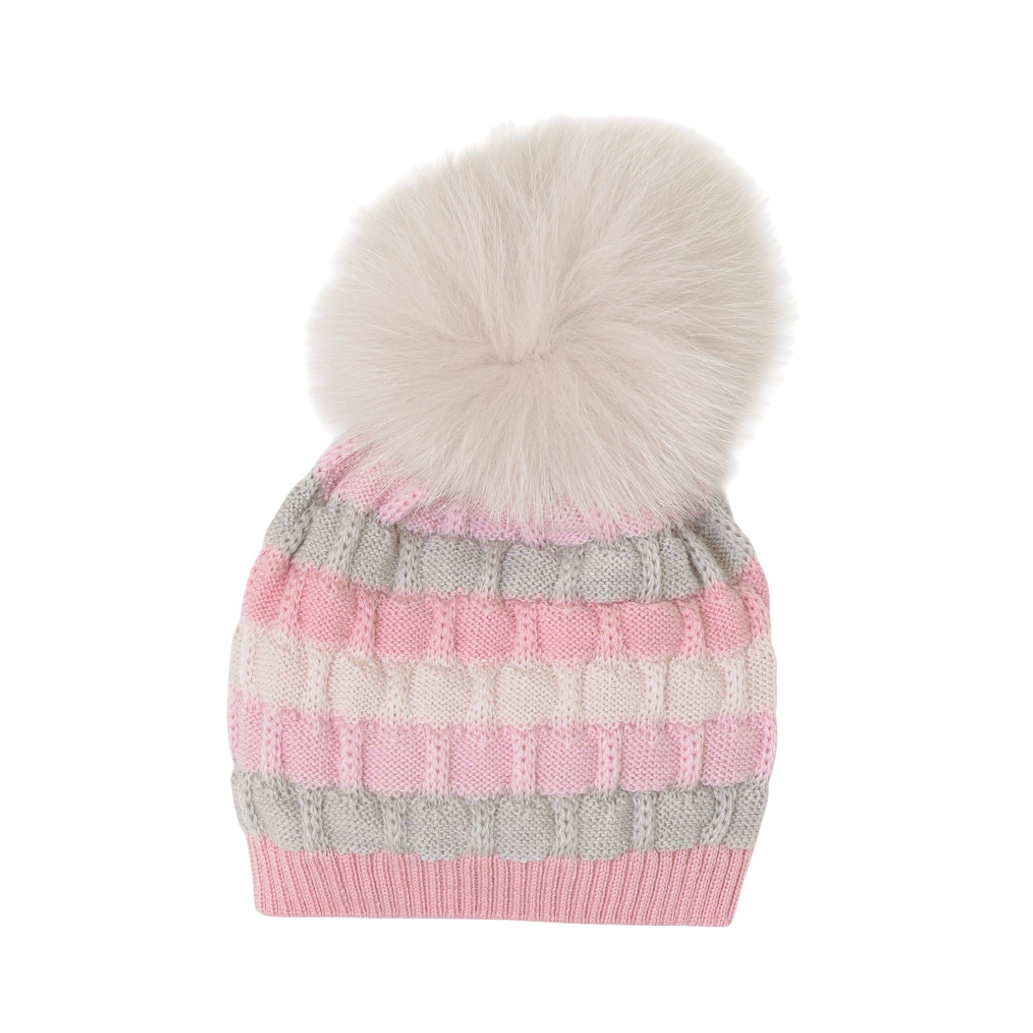 Newborn Hat, 100% Virgin Wool, Dusty Pink Multicolor IN2371/R