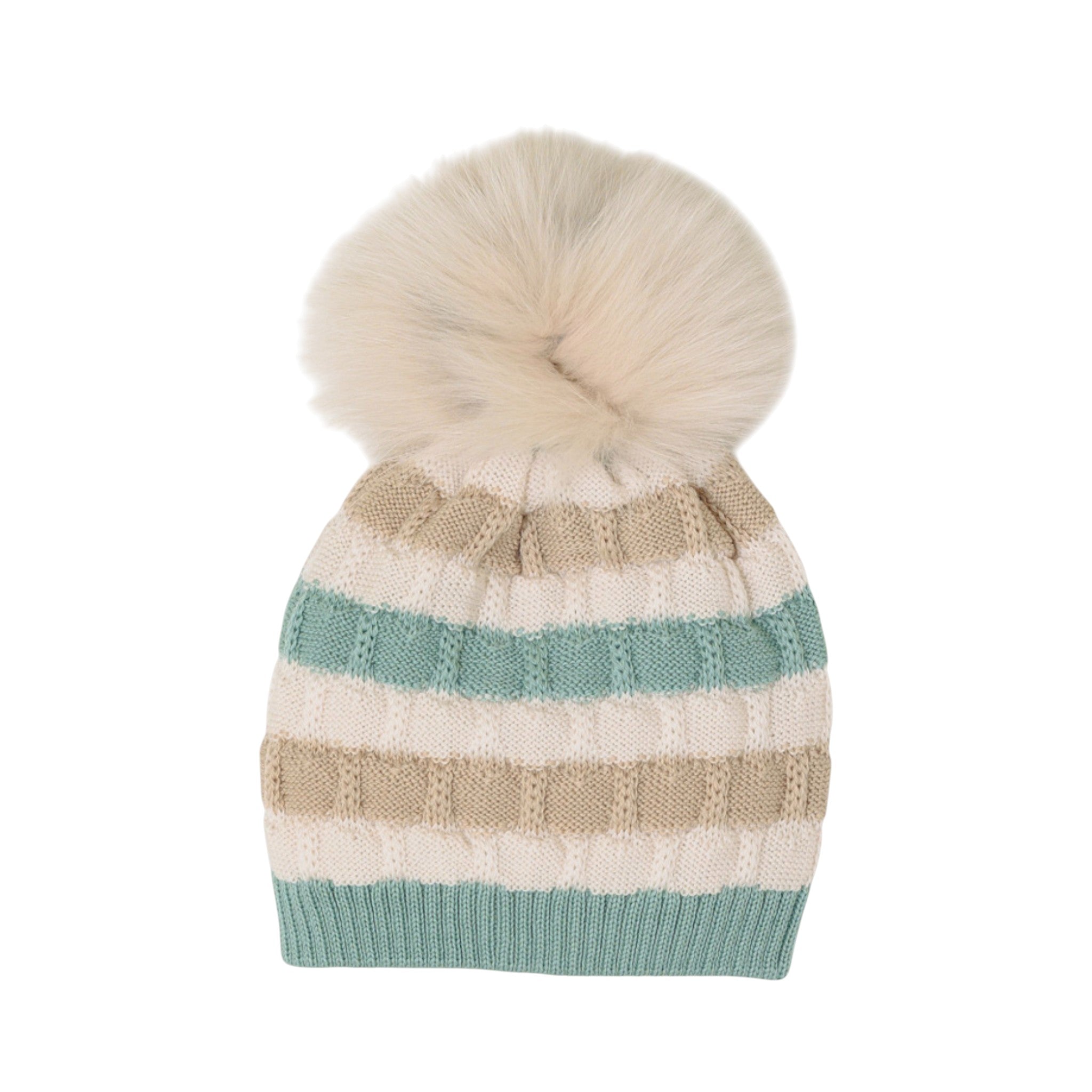 100% Virgin Wool Baby Hat, Vanilla Green IN2371/V