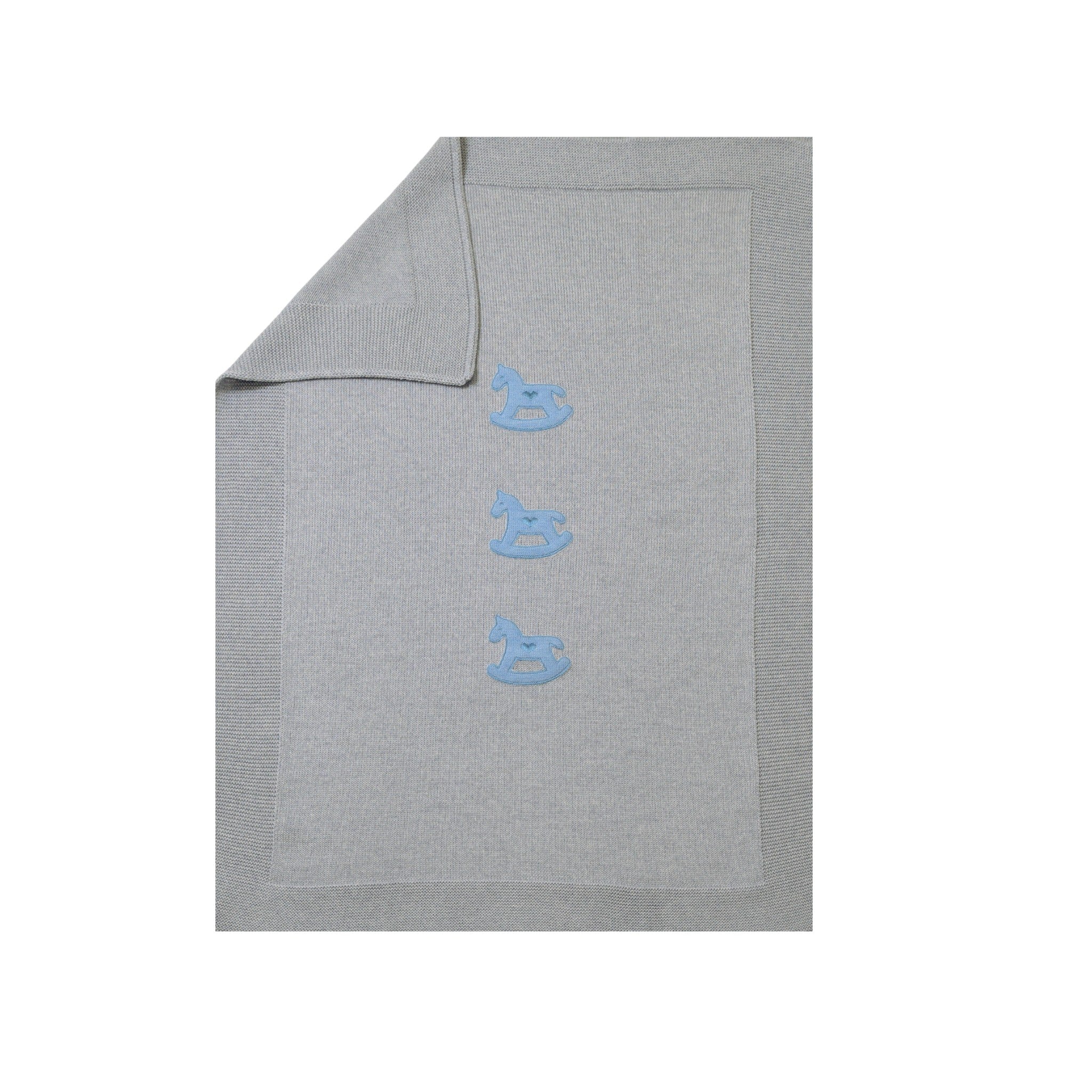 BABY LORD CAVALLINO/120 Pure Grey Wool Blanket