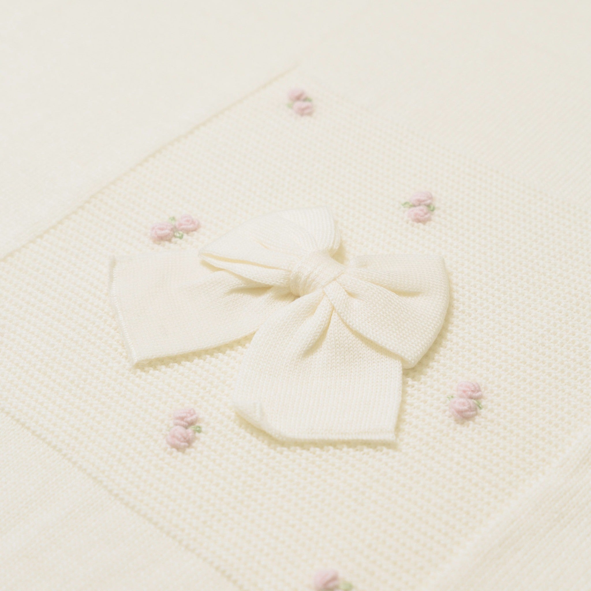 Roselline Baby Blanket, Cream, PANNA ROSELLINE/104