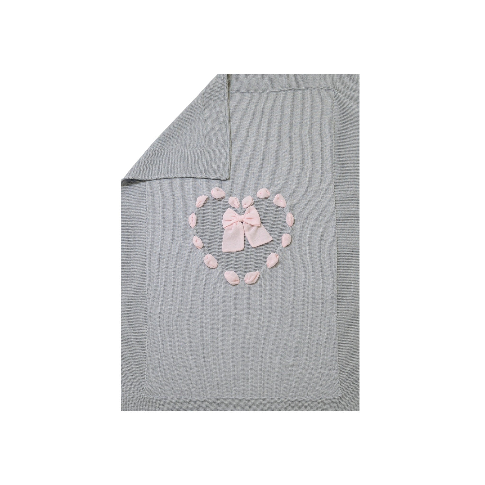 Heart Blanket in Cady Fabric, Baby Grey CUORE/122