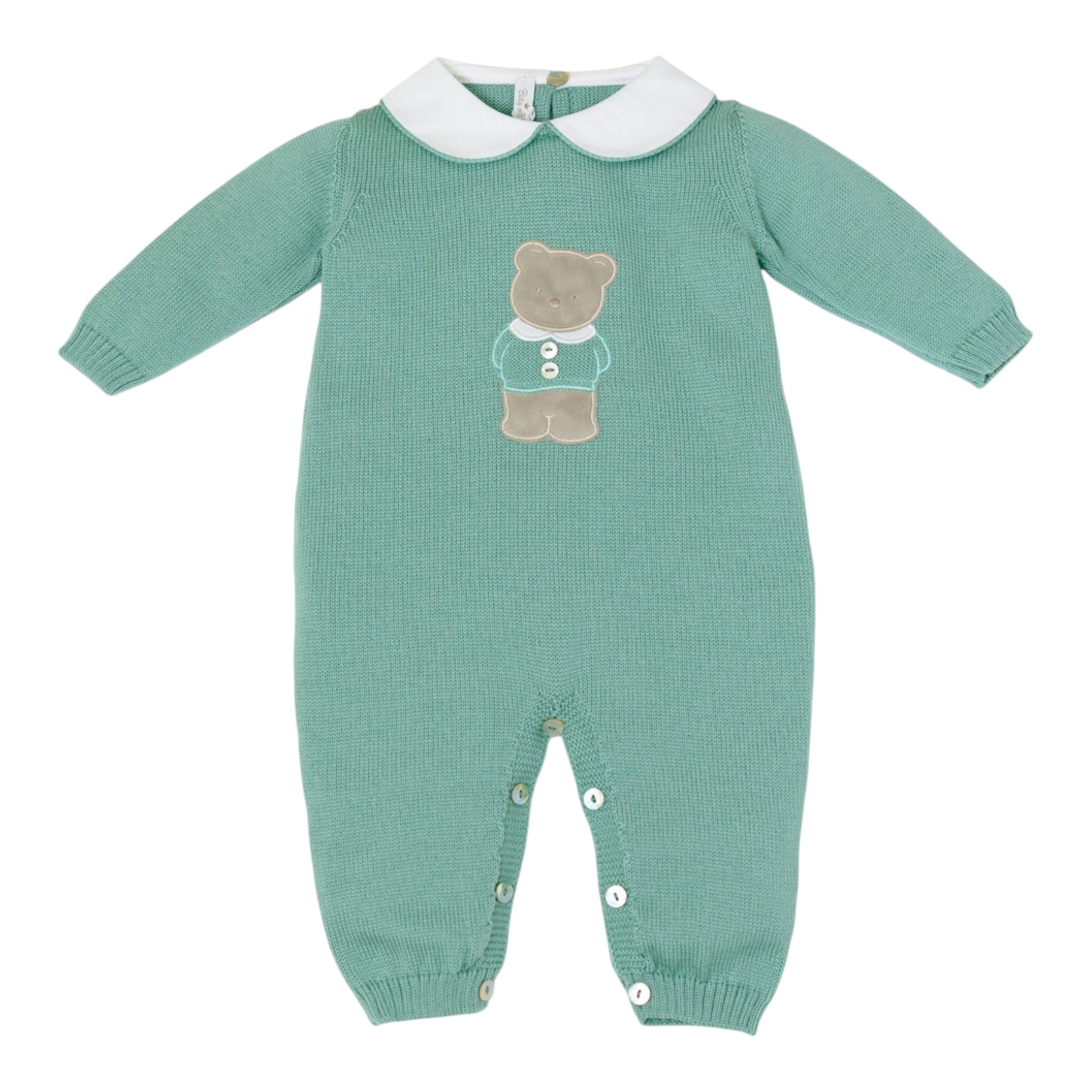 Baby Lord Teddy Bear Pure Wool Green Bodysuit/321-V