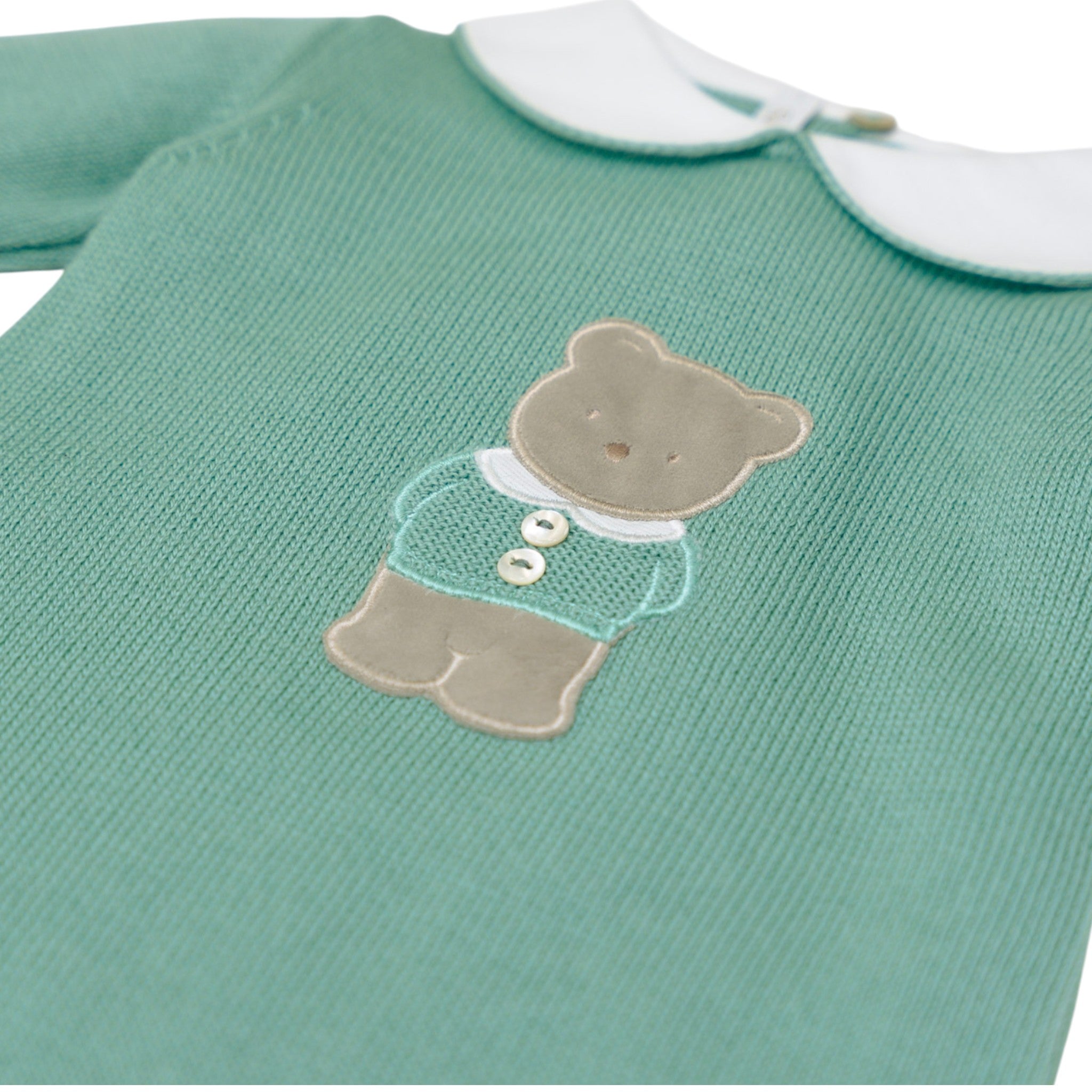 Baby Lord Teddy Bear Pure Wool Green Bodysuit/321-V