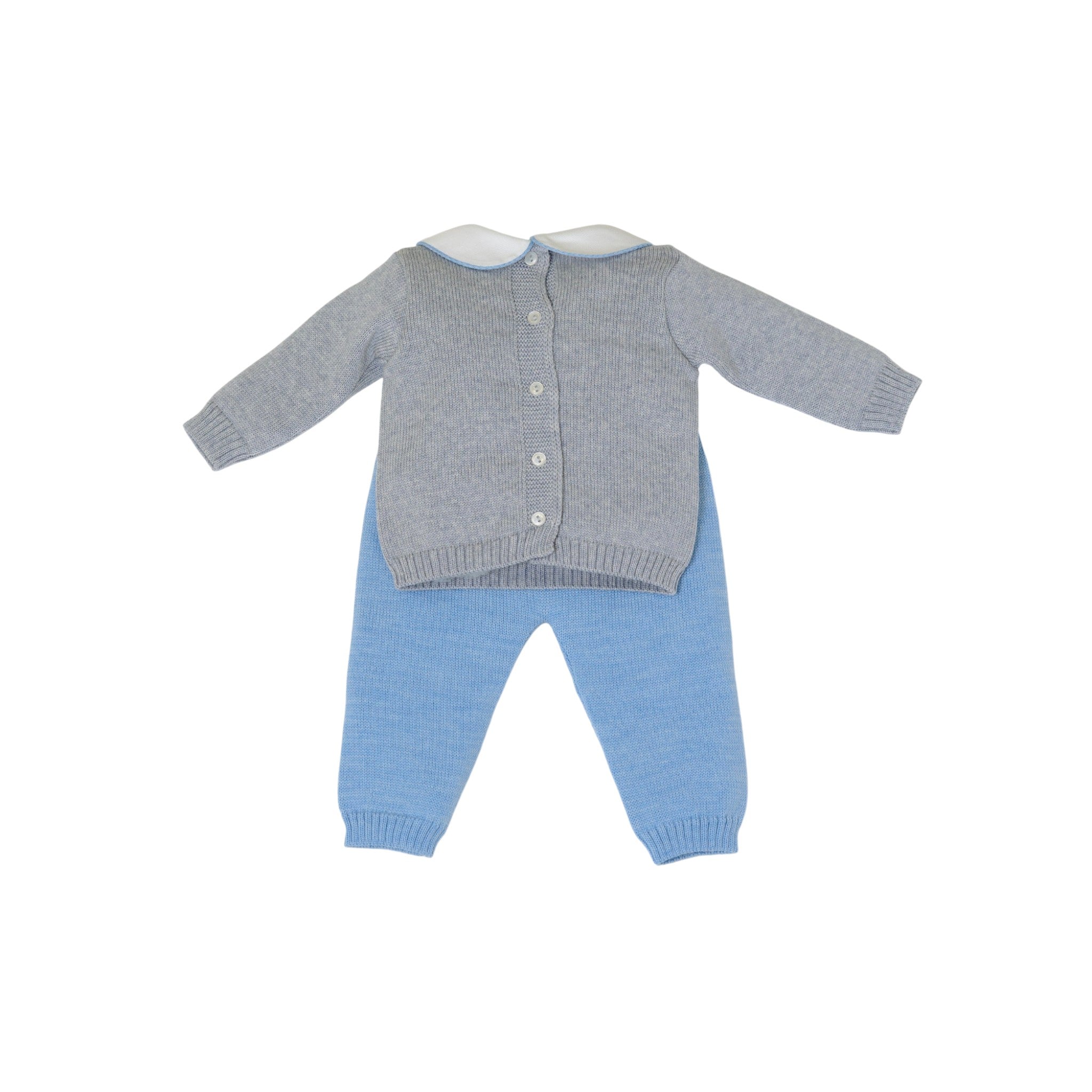 Baby Boy Birth Outfit, Pure Grey Wool, BABY LORD CAVALLINO/522