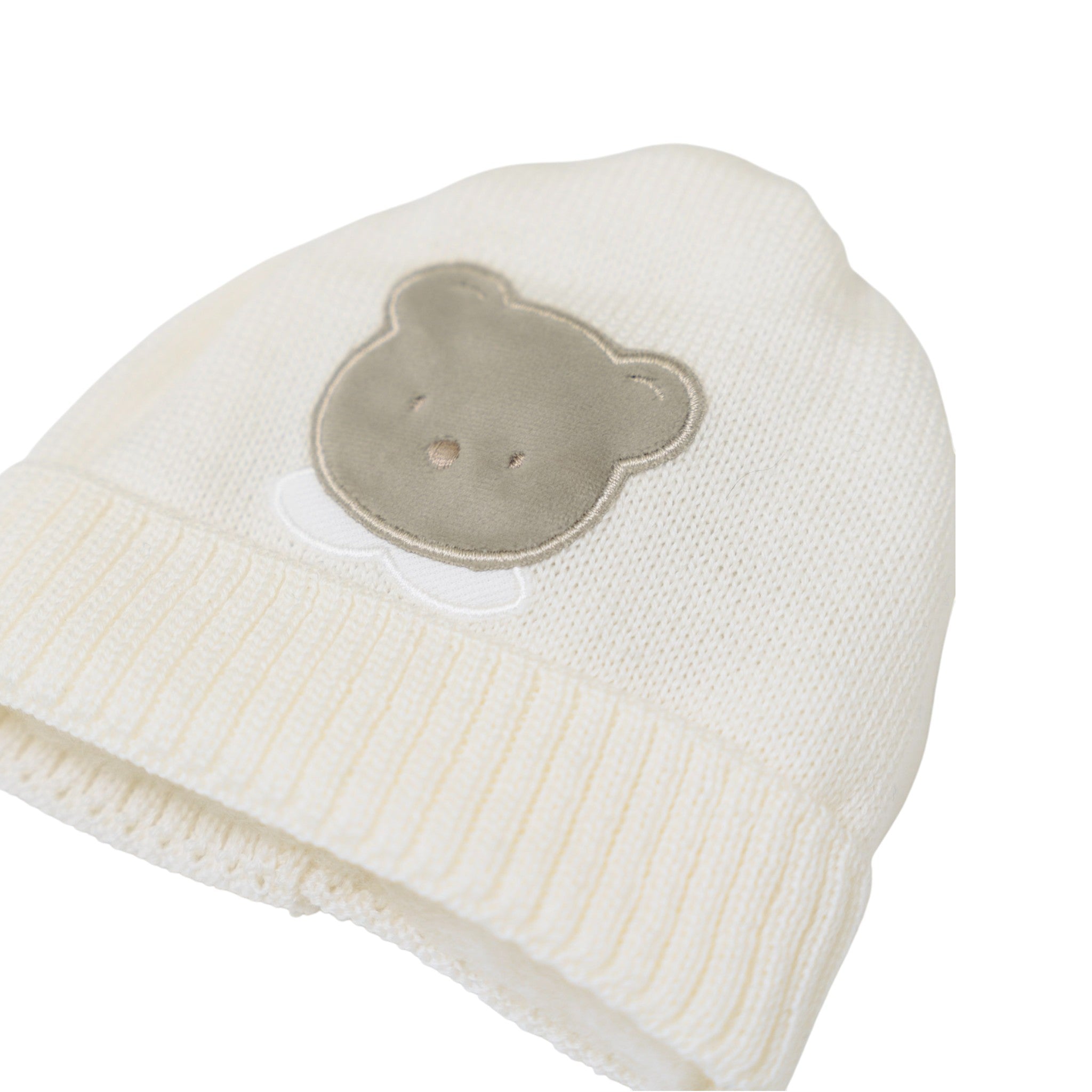 Teddy Bear Hat for Newborns, Cream, TEDDY BEAR/606