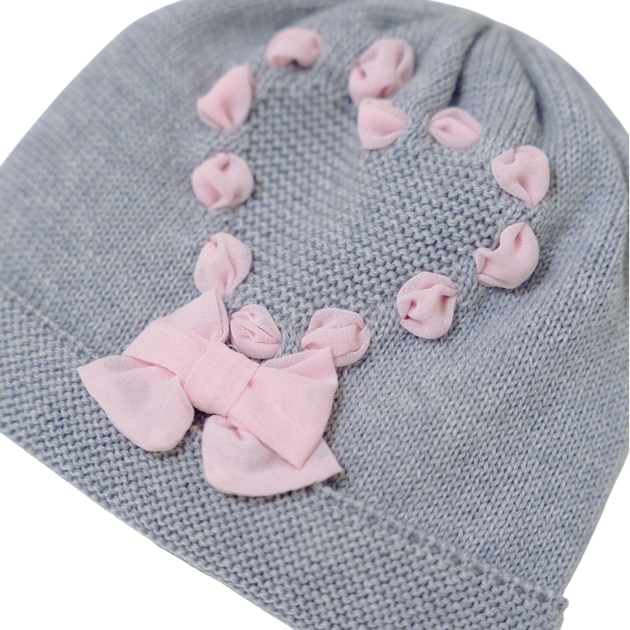 Heart-shaped beanie in cady fabric for newborn babies, Grey CUORE/611
