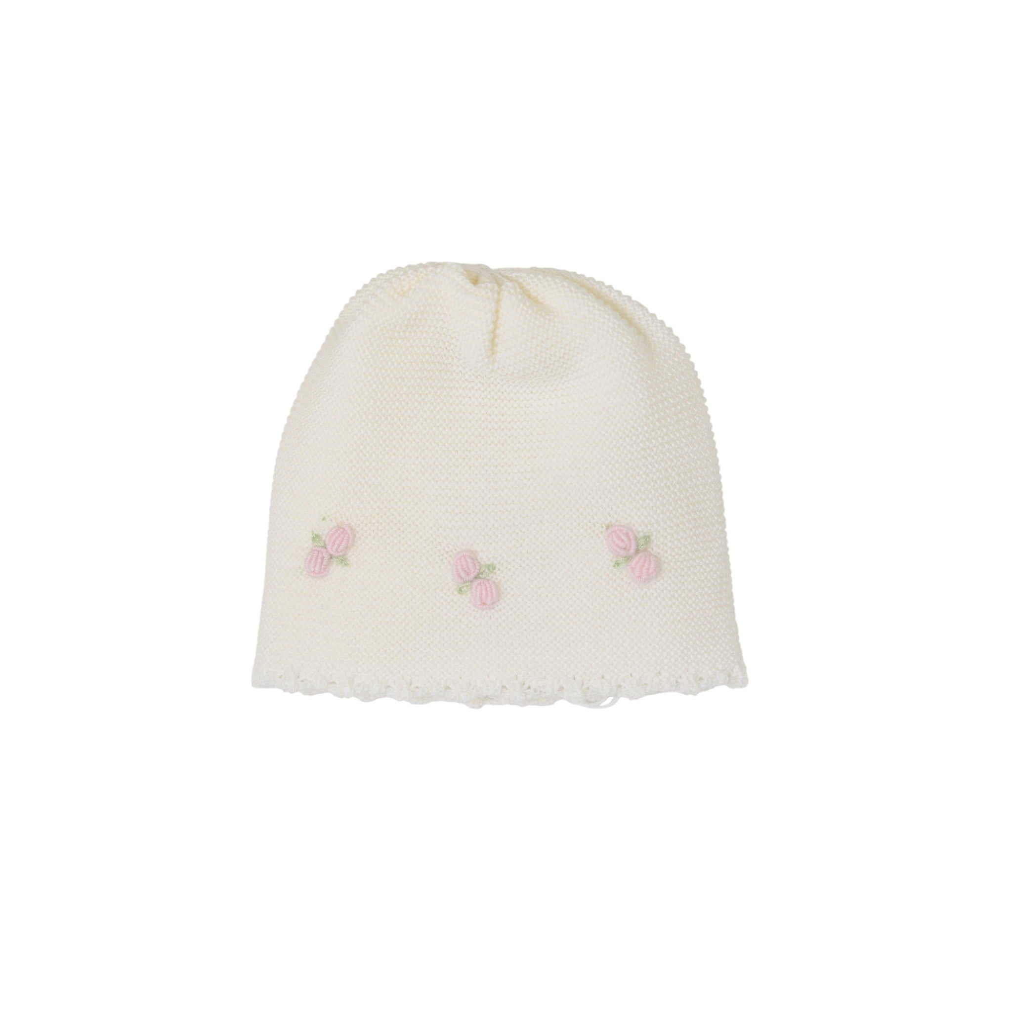 Baby Girl Bow Hat, Cream, PANNA FIOCCHI/640