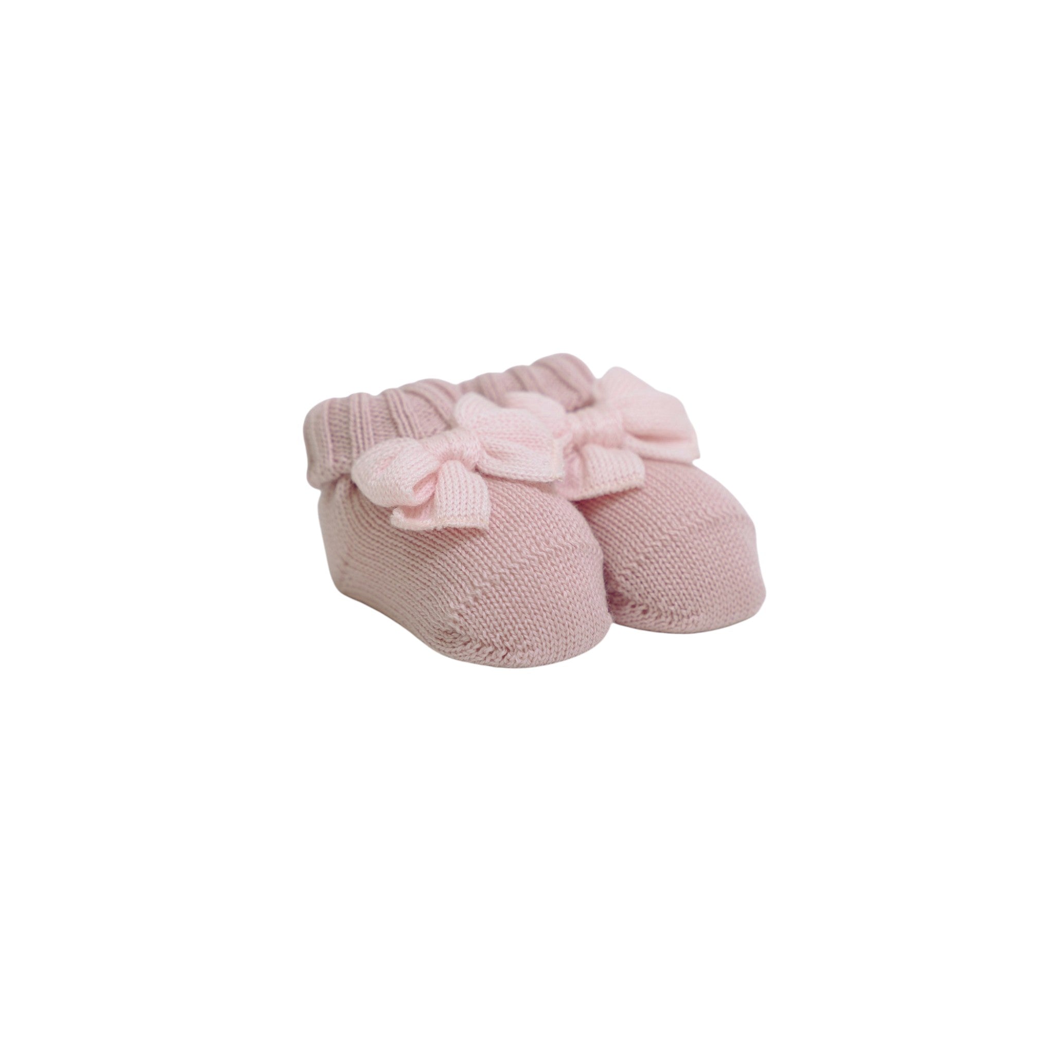 Baby booties with romantic bow, pure wool, BABY LORD 701