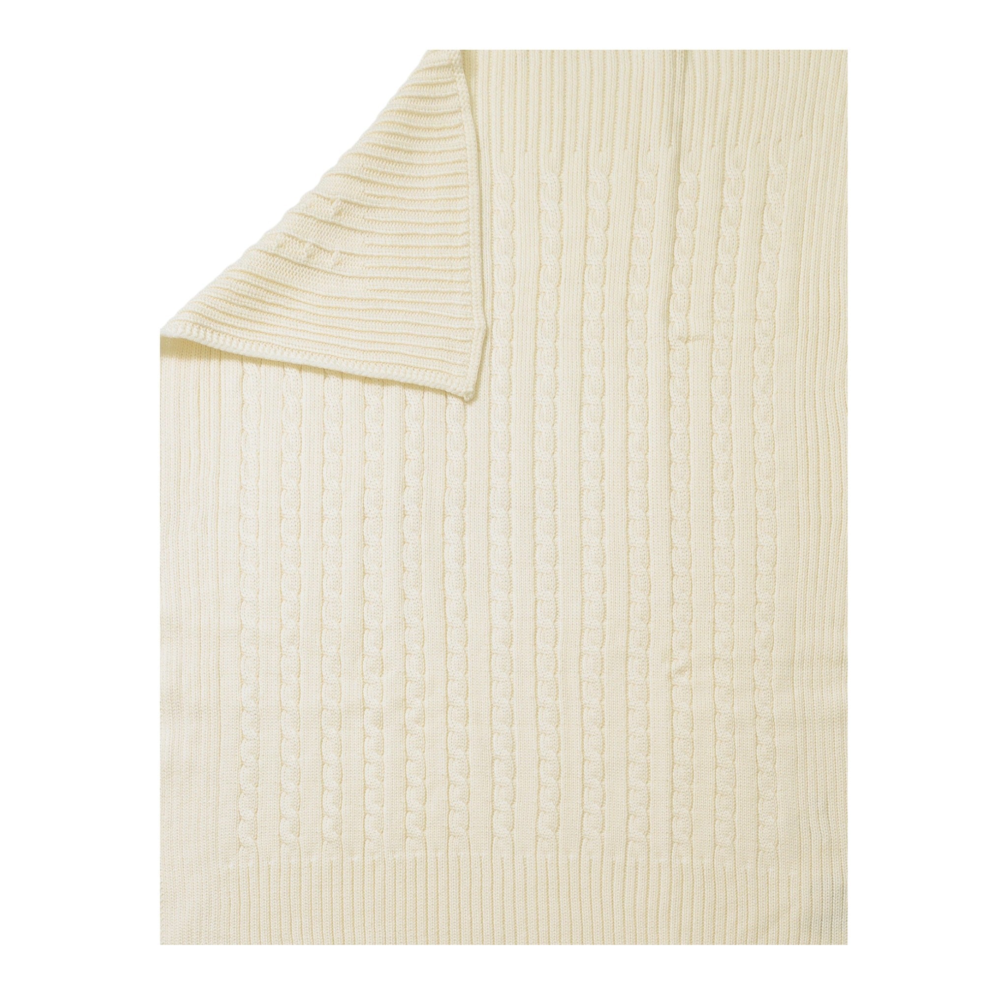 LE DODO' Baby Blanket, Cream, Braided Knit - Made in Italy E96-0001