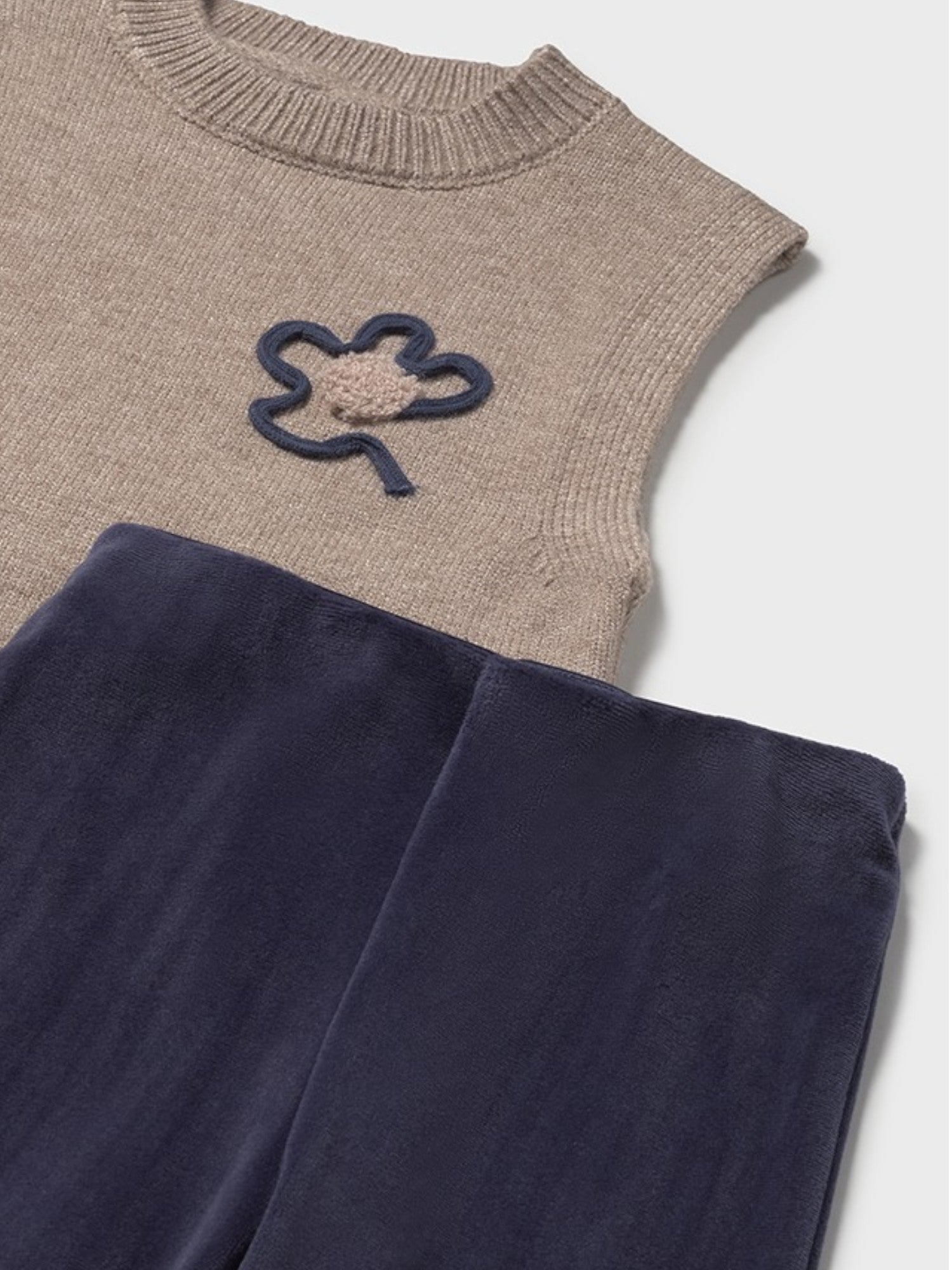 Completo Pantalone gilet tricot Bimba Blu 2596/48