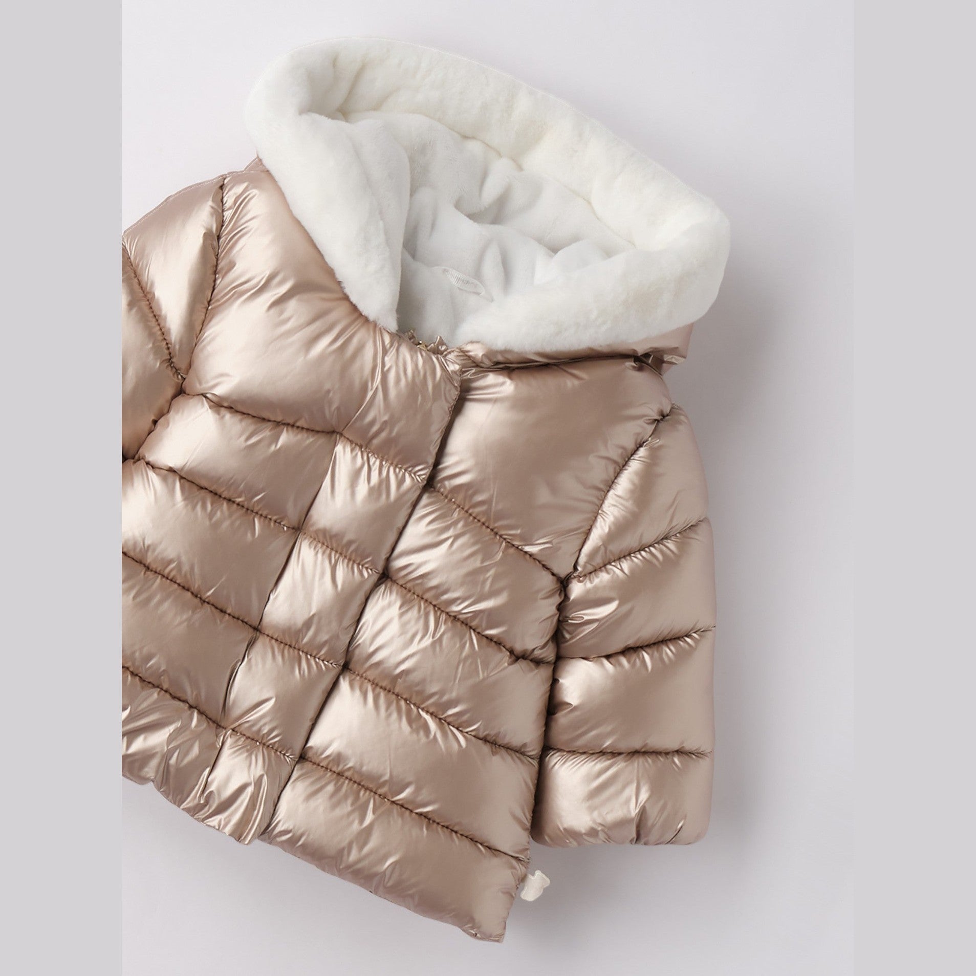 Giubbotto Imbottito Tessuto Termico Bimba Beige 3F738/941 -  NANU' BABY