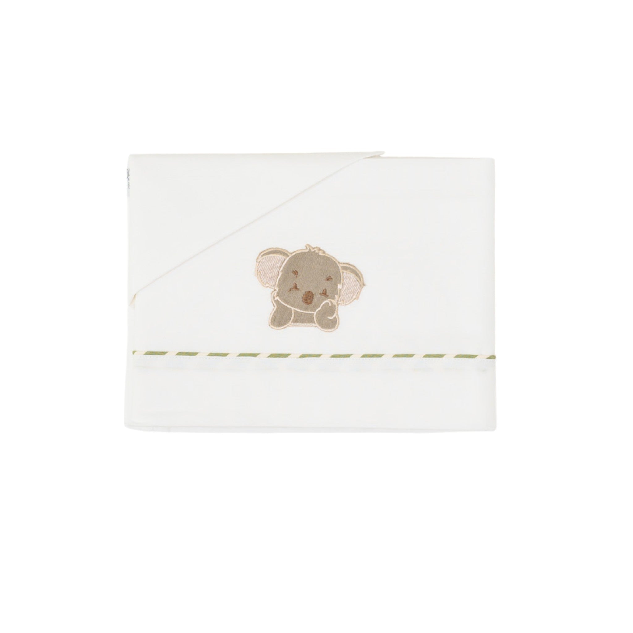 White Cotton Baby Fitted Sheet by SARTORIA DEI PICCOLI (code LL1113)