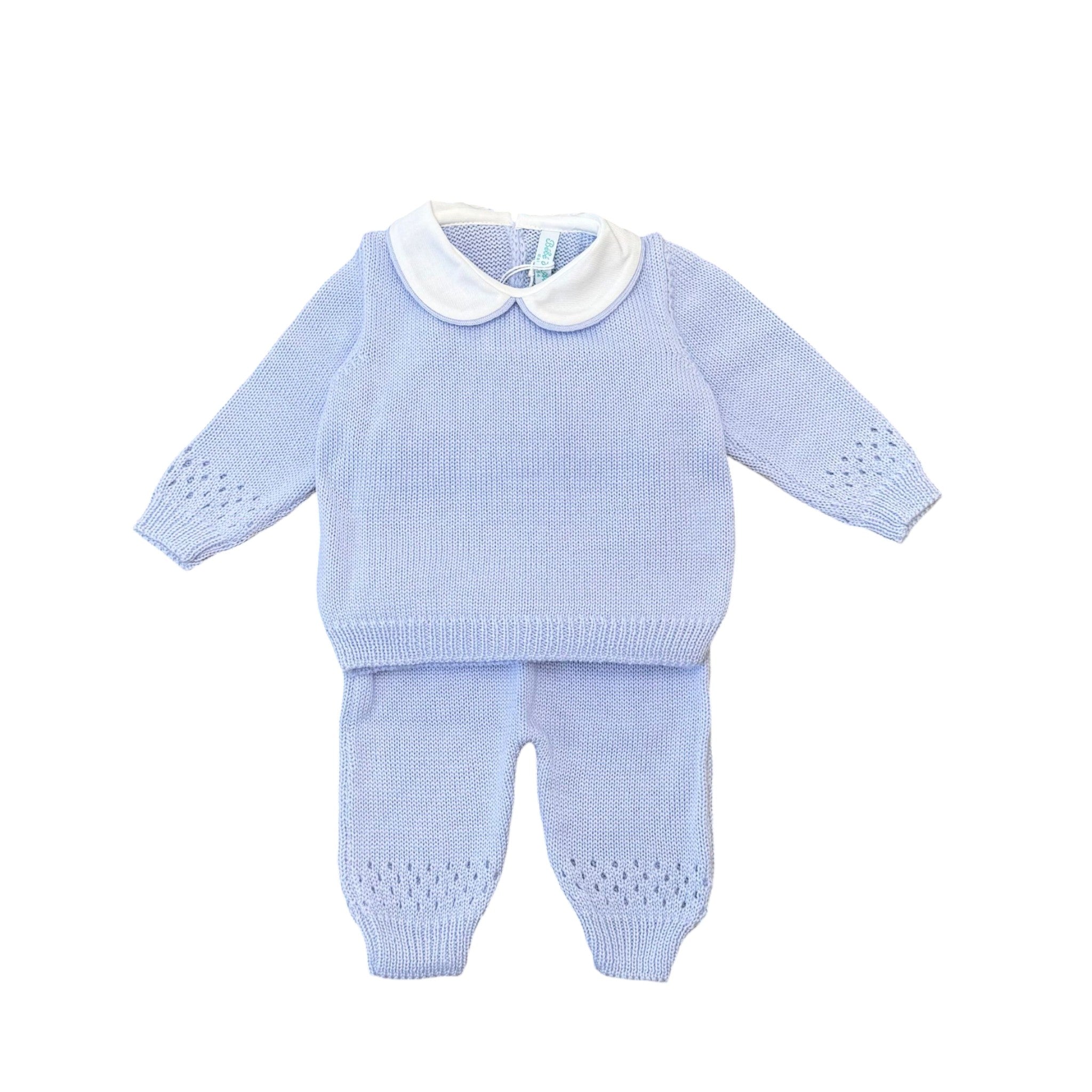 Completo Nascita Neonato Lana Merino Cielo - BEBE' DI ALMY 2P80/C