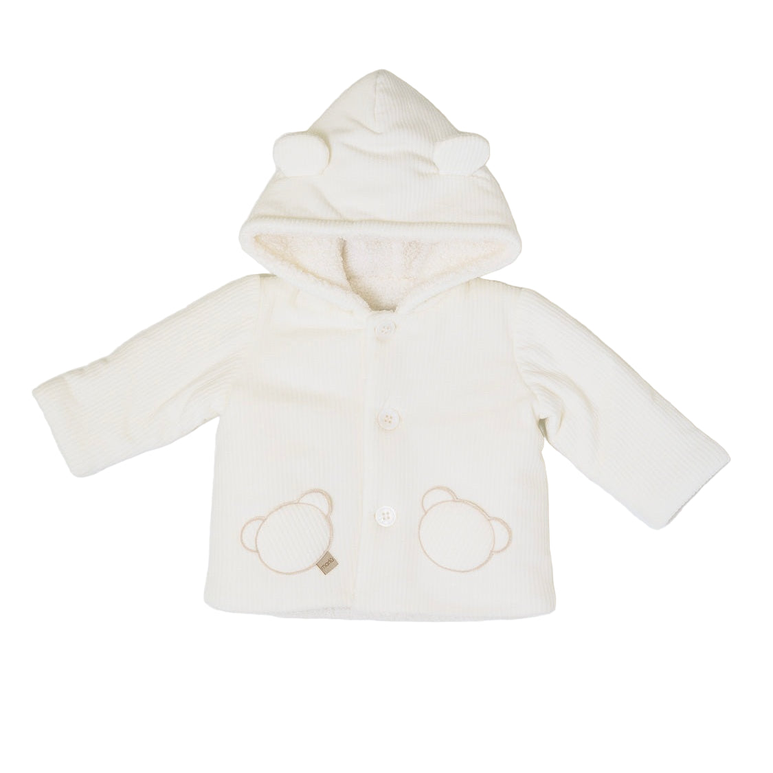 Cappottino con Cappuccio Orsetto Bimbo VANIGLIA IN5940/V -  NANU' BABY