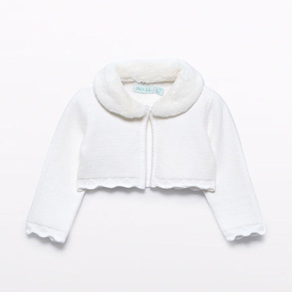 Cardigan tricot colletto pell Bimba PANNA 5817/10 -  NANU' BABY