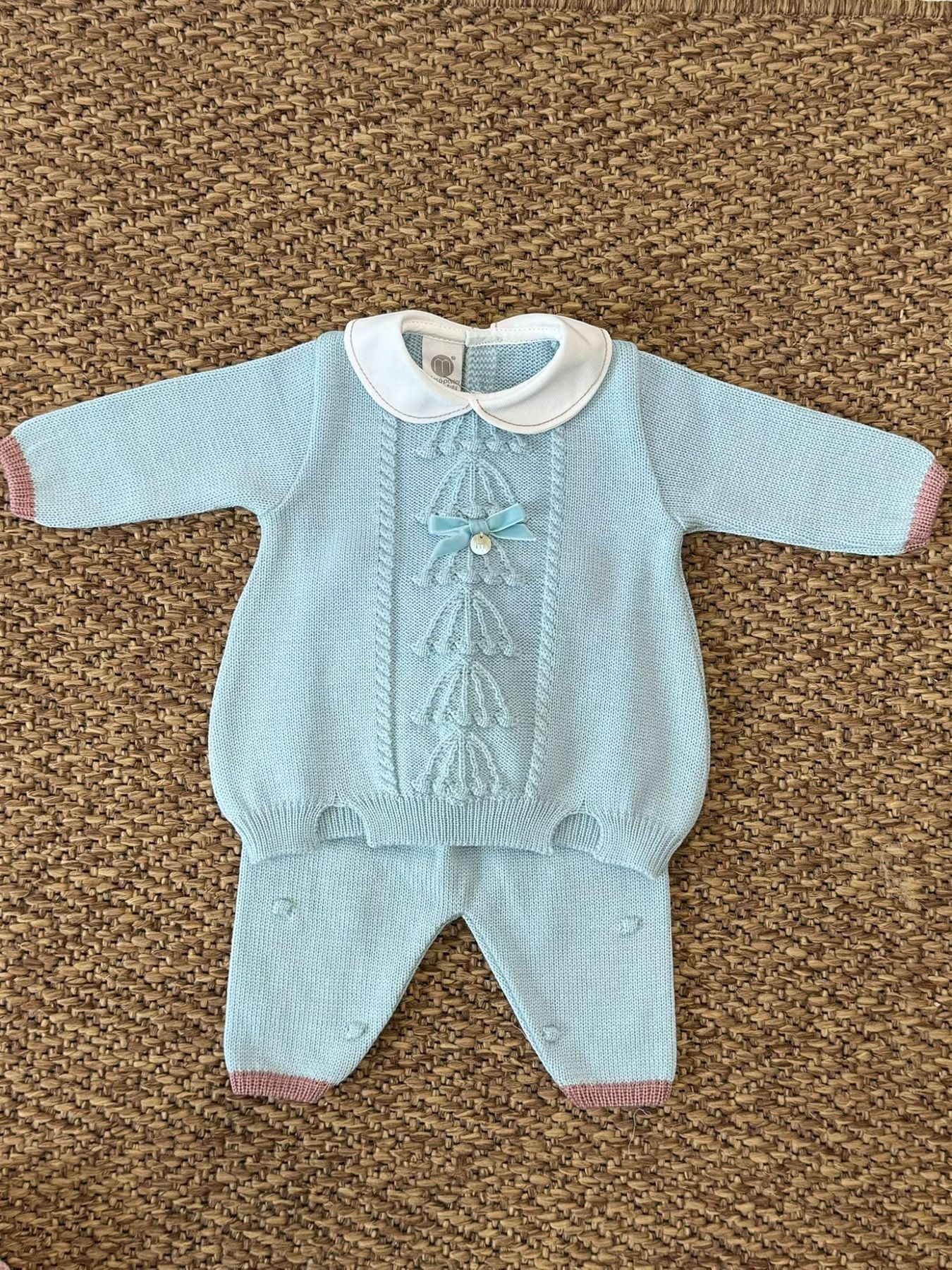 Completo nascita Campanelle e fiocco in velluto Neonata VERDE IG1519