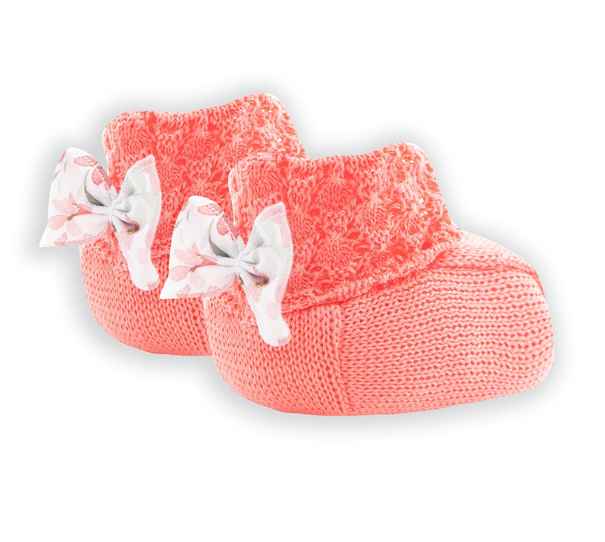 Babbucce in filo di cotone Neonata CORALLO EF14S - NANU' BABY