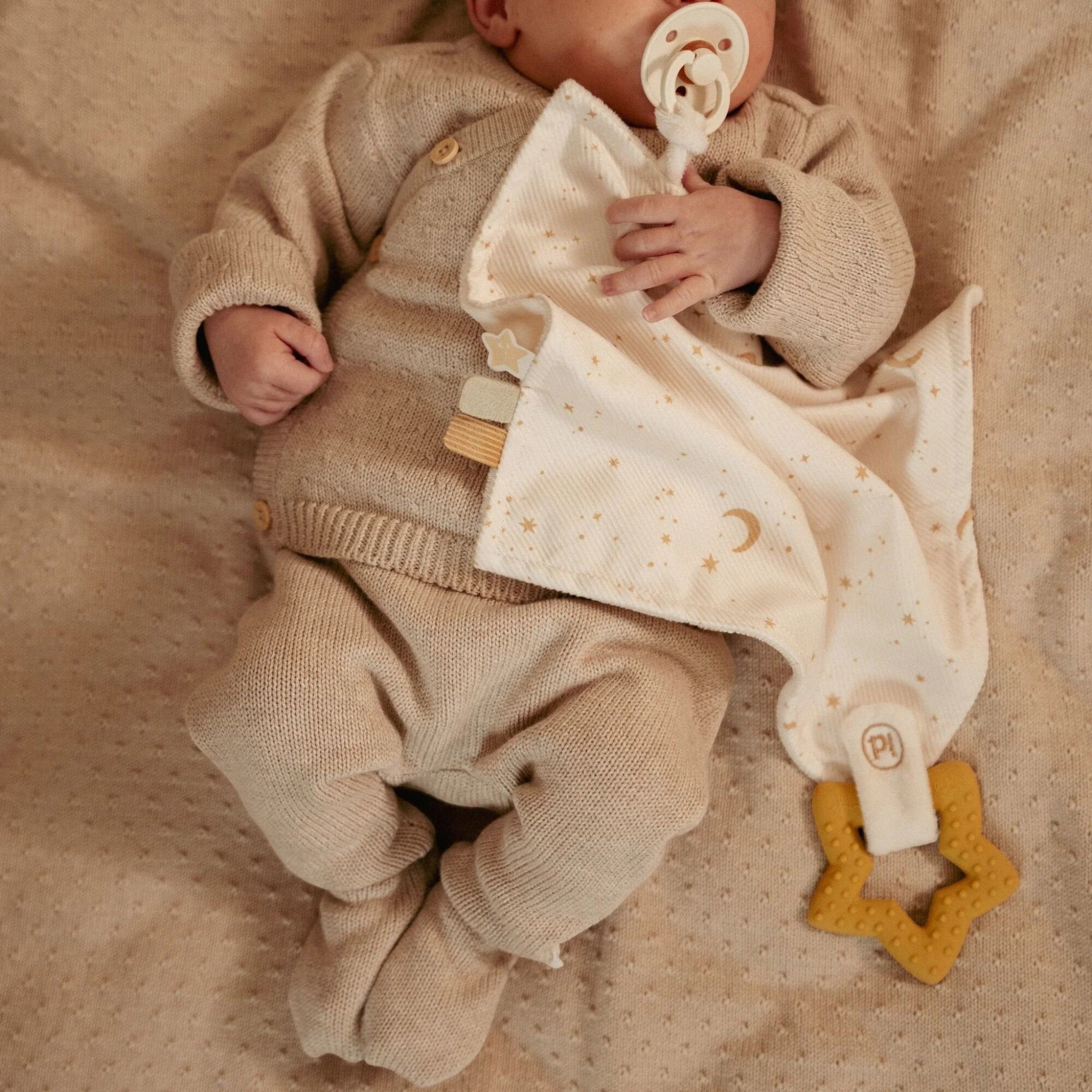 Beige Knit Baby Pants CL25293019