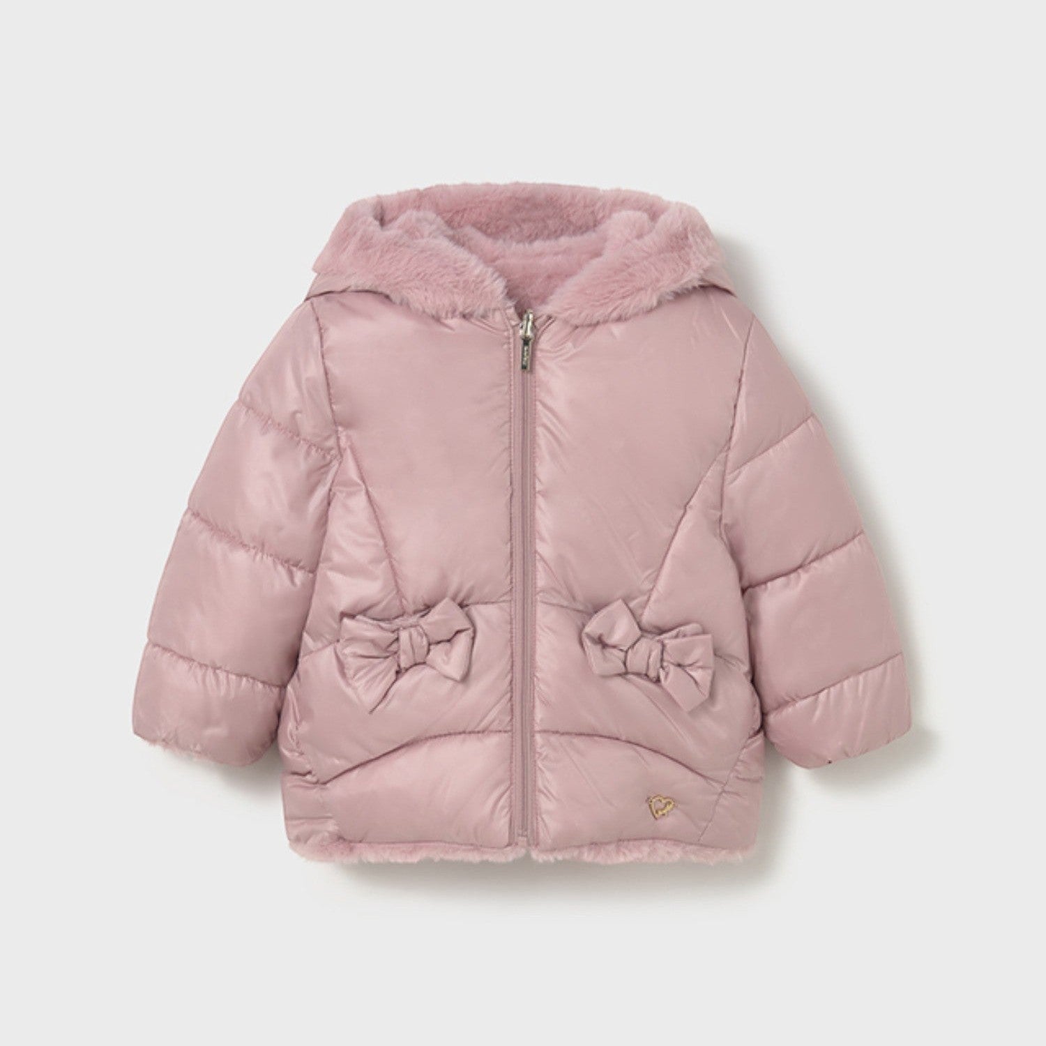 giubbotto reversibile pelo Bimba Rosa 2435/81 -  NANU' BABY