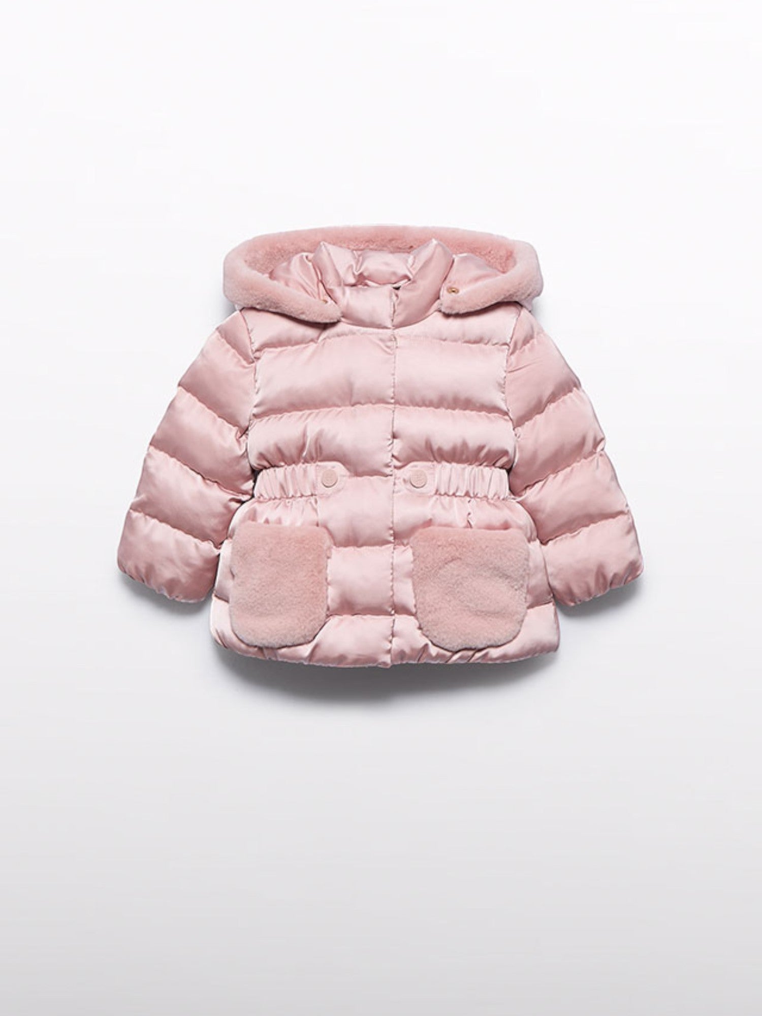 Giubbotto satinato pelo Bimba Rosa 5821/19 - NANU' BABY