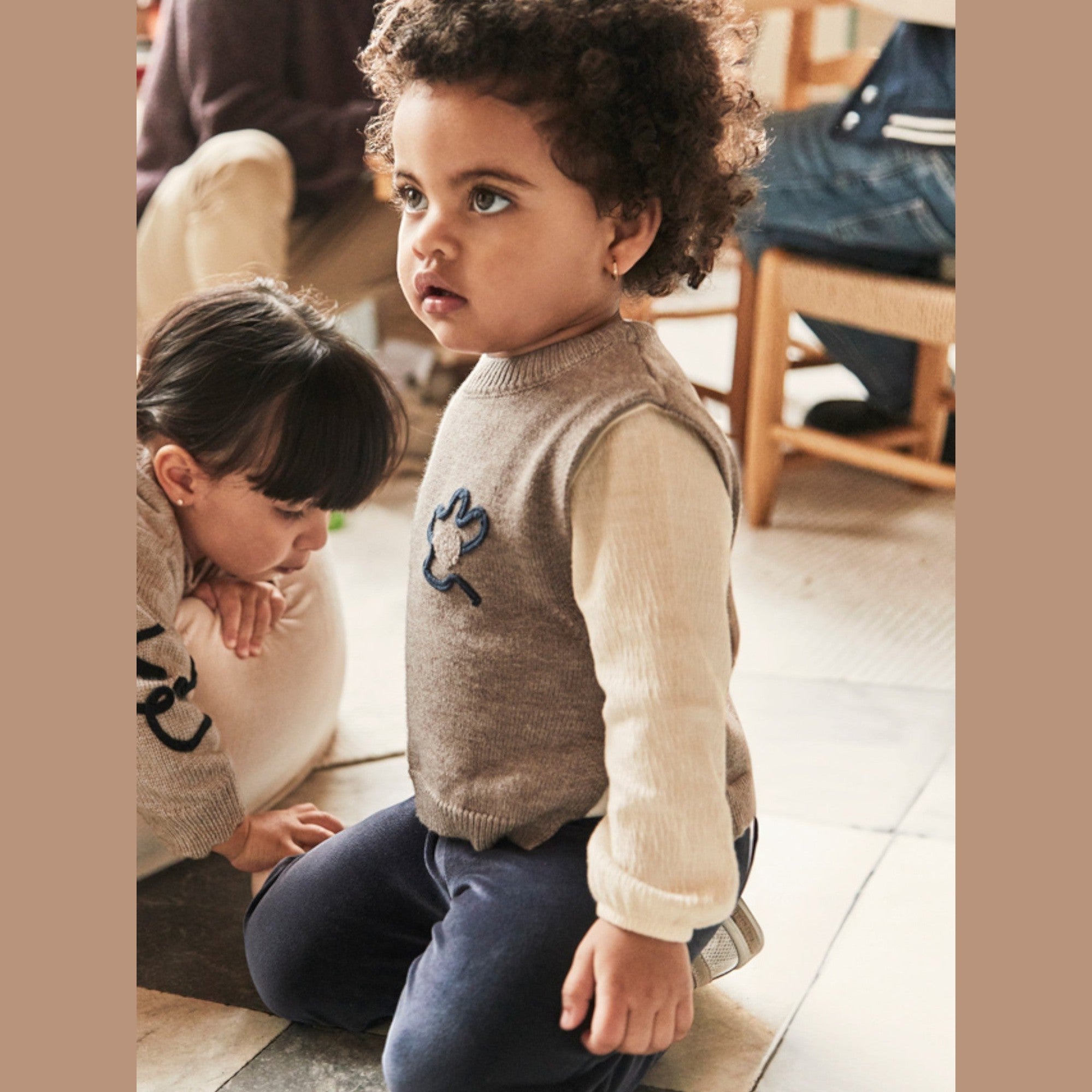 Completo Pantalone gilet tricot Bimba Blu 2596/48 -  NANU' BABY