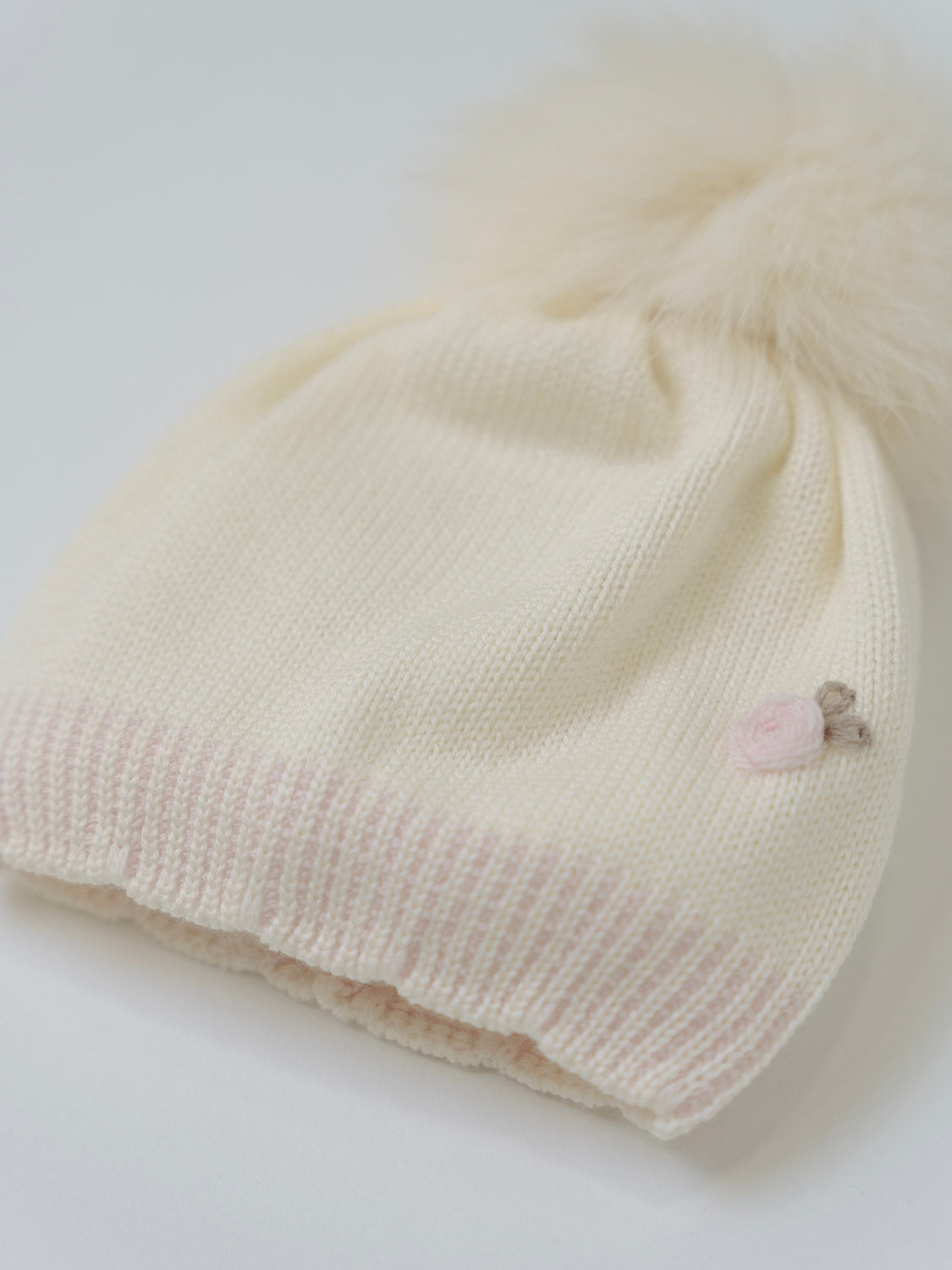 Cappellino lana fiore Neonata VANIGLIA IN1071/V - NANU' BABY