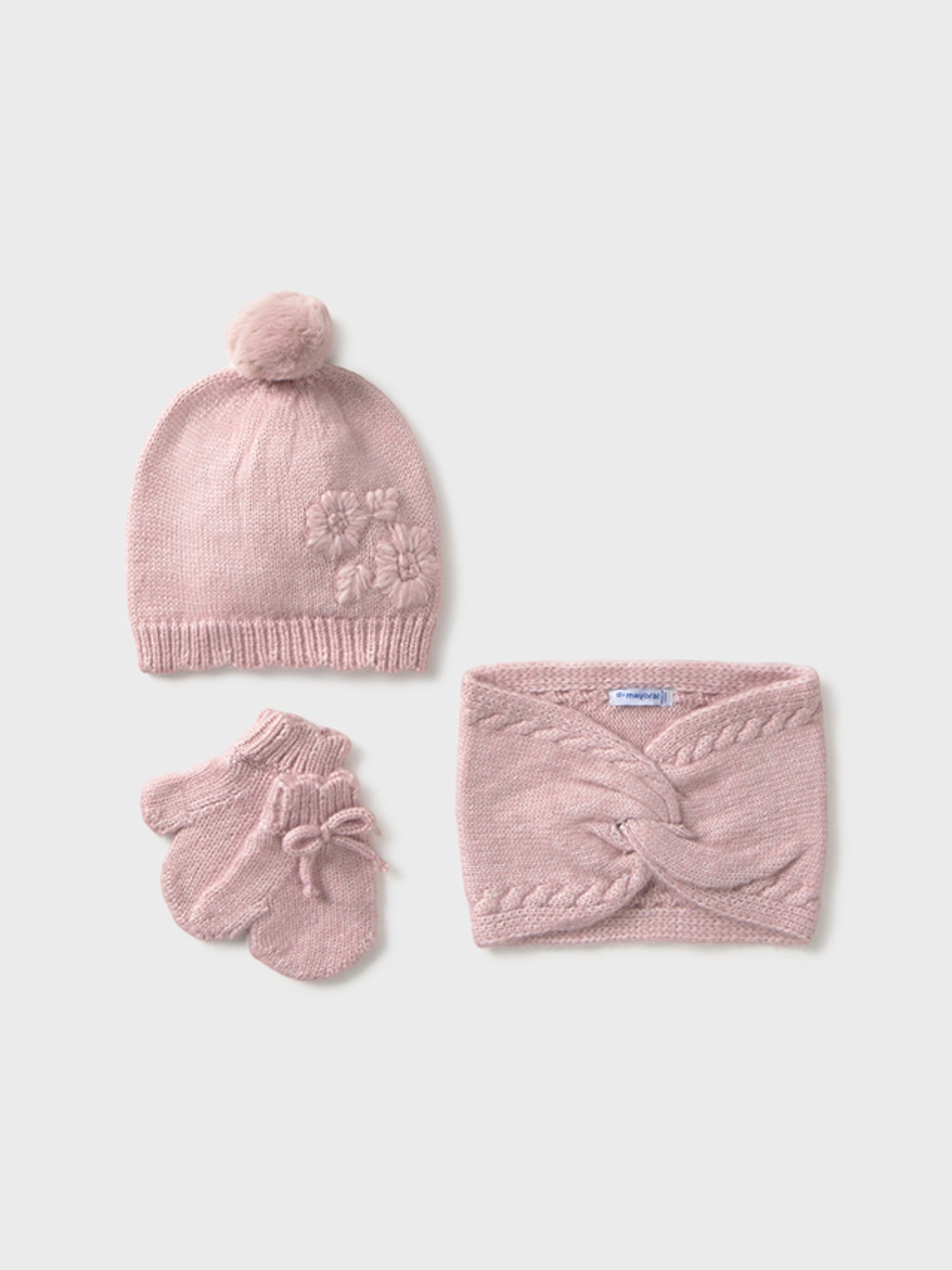 Completo cappello mutanda muffol Rosa 10019/47 - NANU' BABY