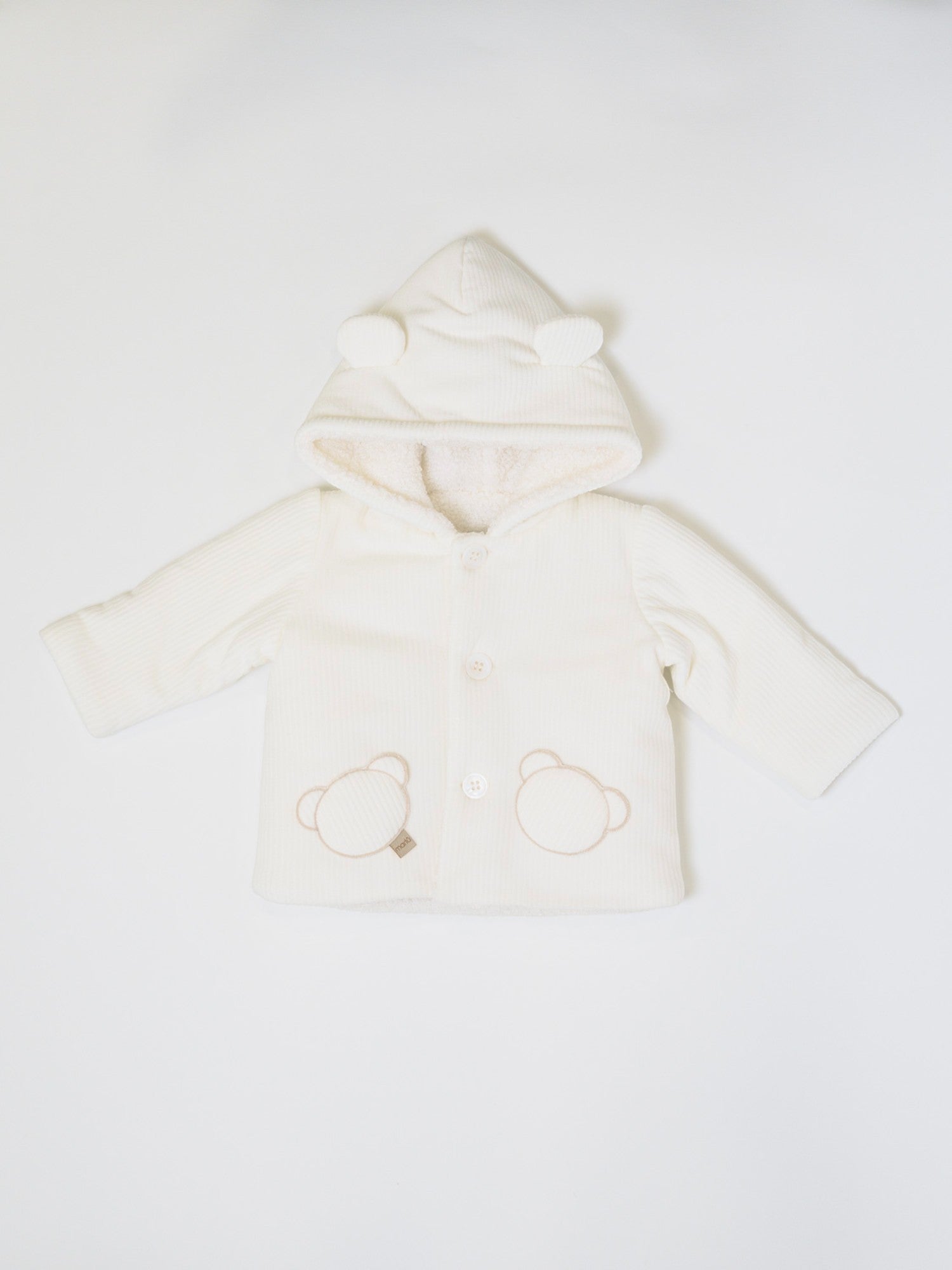 Cappottino con Cappuccio Orsetto Bimbo VANIGLIA IN5940/V - NANU' BABY