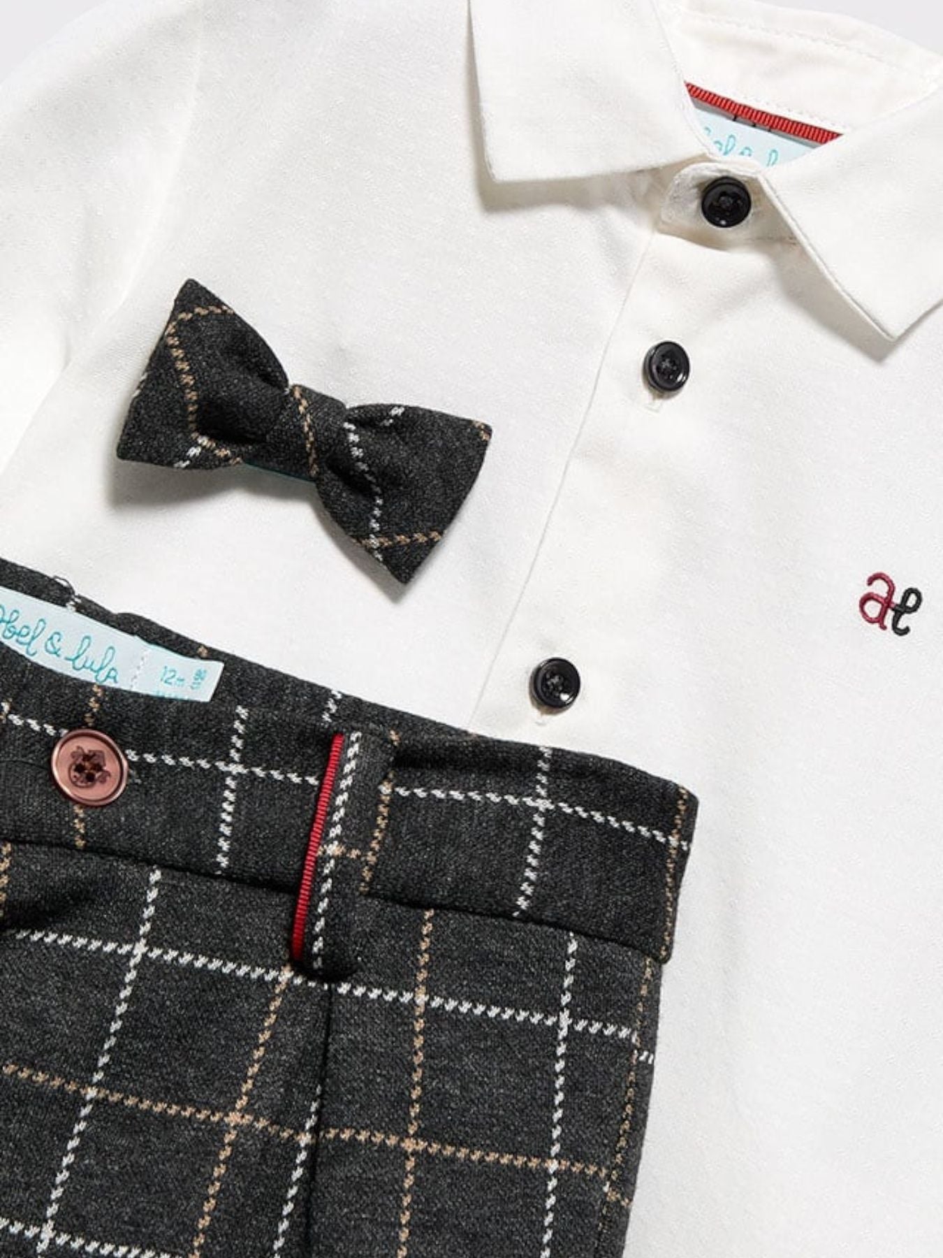 Compl. pantalone quadro punto Bimbo Grigio 5704/G