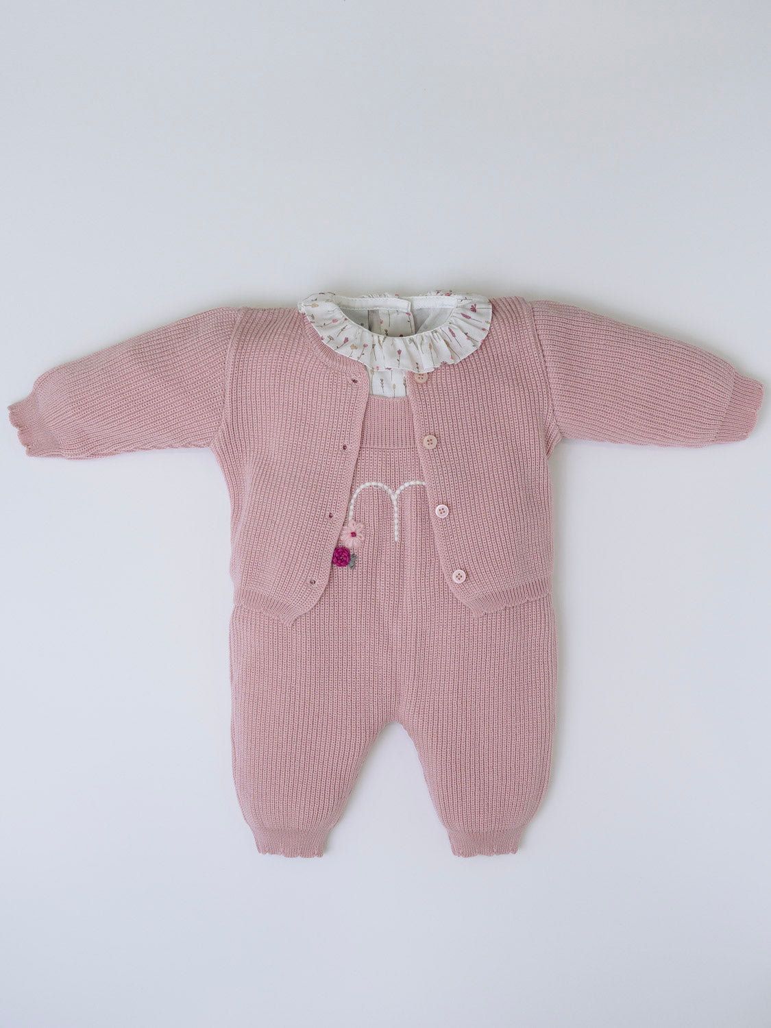 Completo lana rosa marsala Neonata ROSA IN1431/R - NANU' BABY